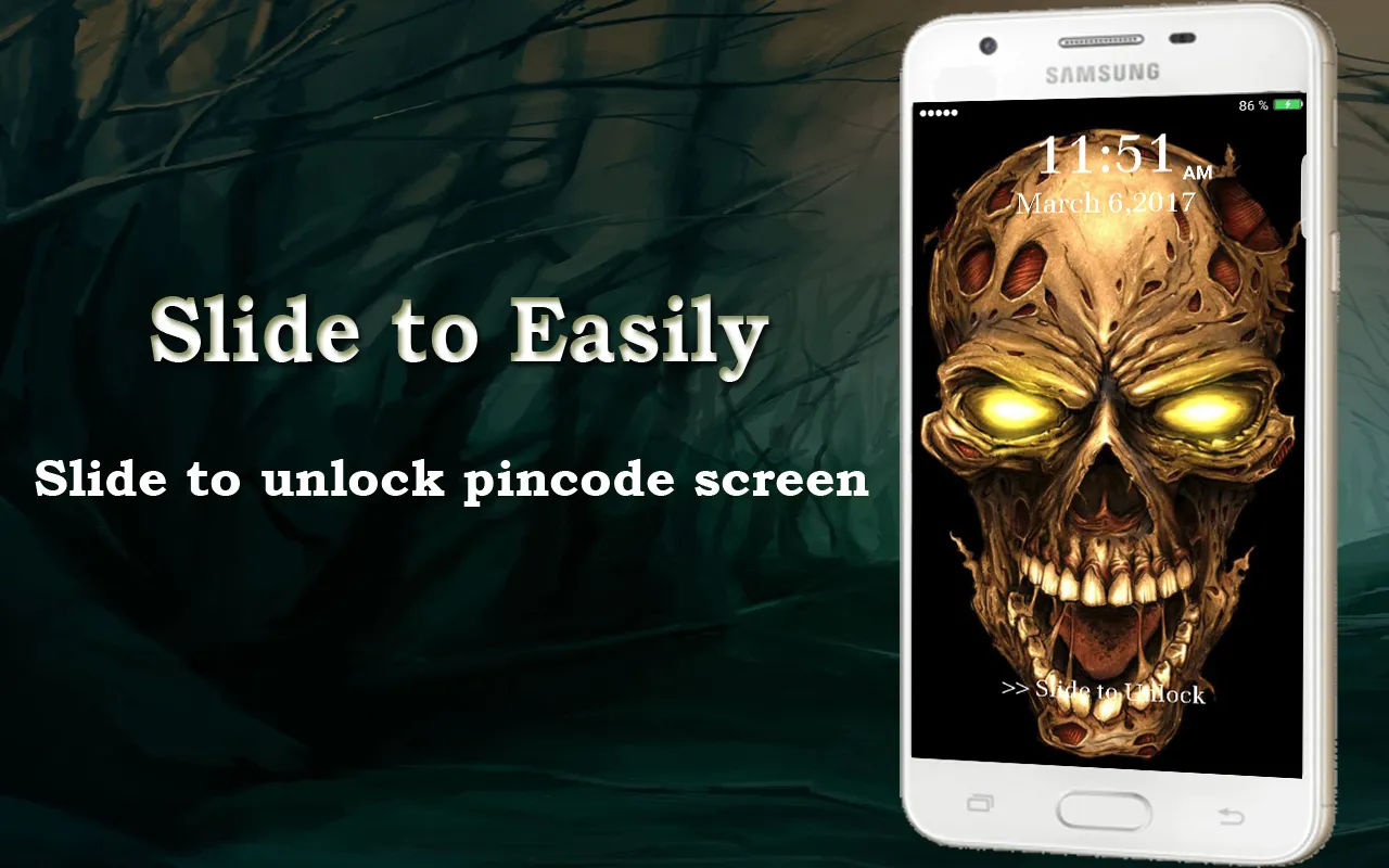 Lock Screen - Skull Pin Lock S | Indus Appstore | Screenshot