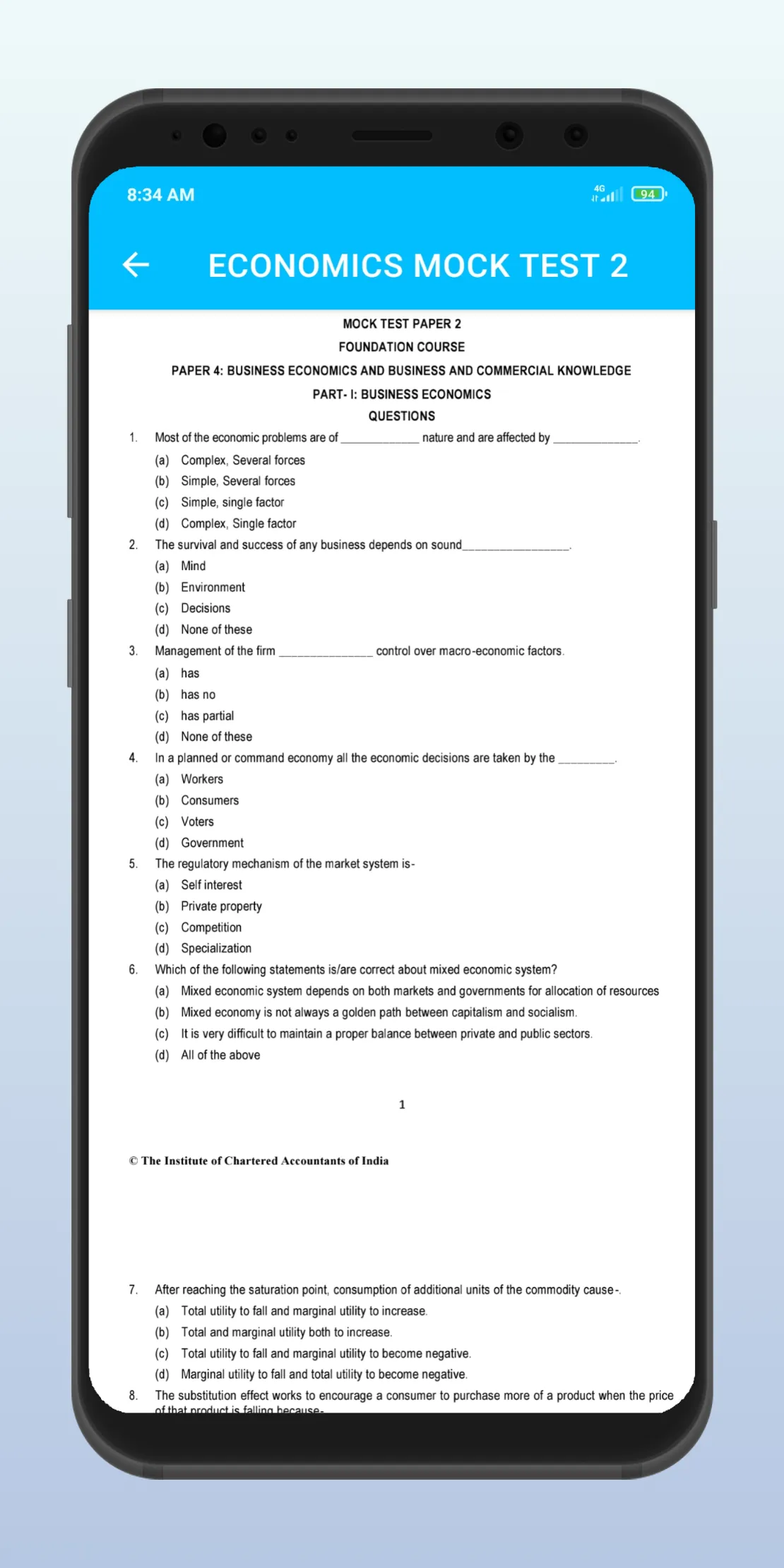 CA Foundation Question Papers | Indus Appstore | Screenshot