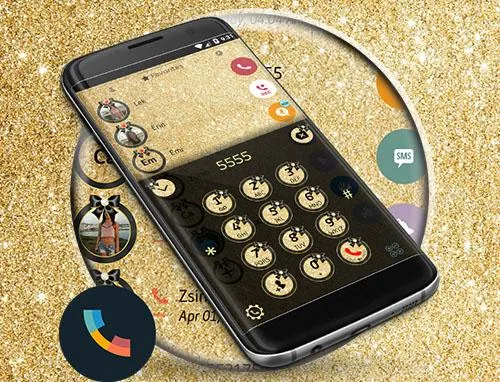 Theme Dialer Glitter Gold Bow | Indus Appstore | Screenshot