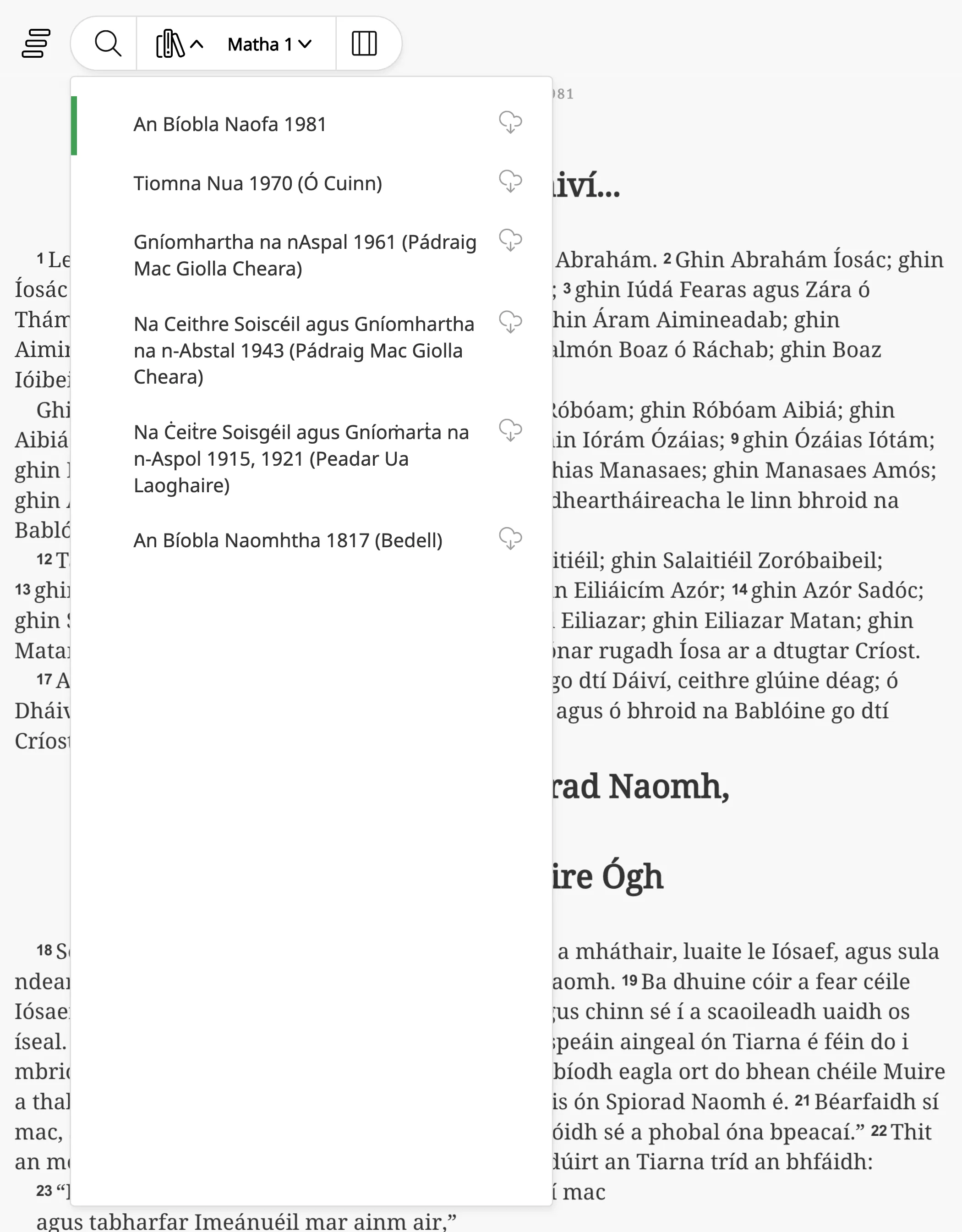 An Bíobla Naofa (Irish Bible) | Indus Appstore | Screenshot