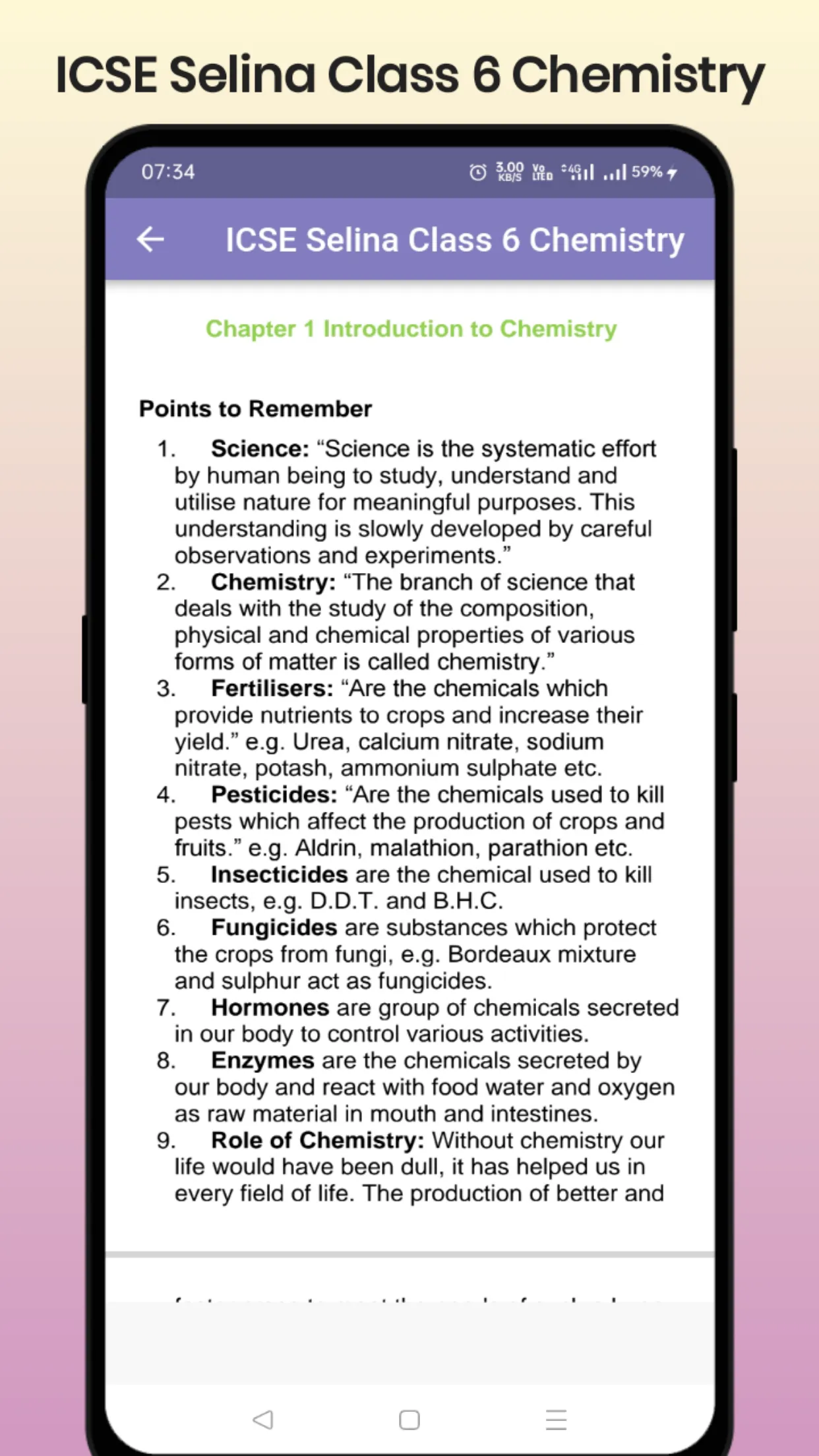 ICSE Selina Class 6 Chemistry | Indus Appstore | Screenshot