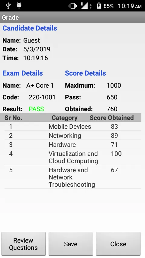 Sim-Ex Practice Exam A+ Core 1 | Indus Appstore | Screenshot