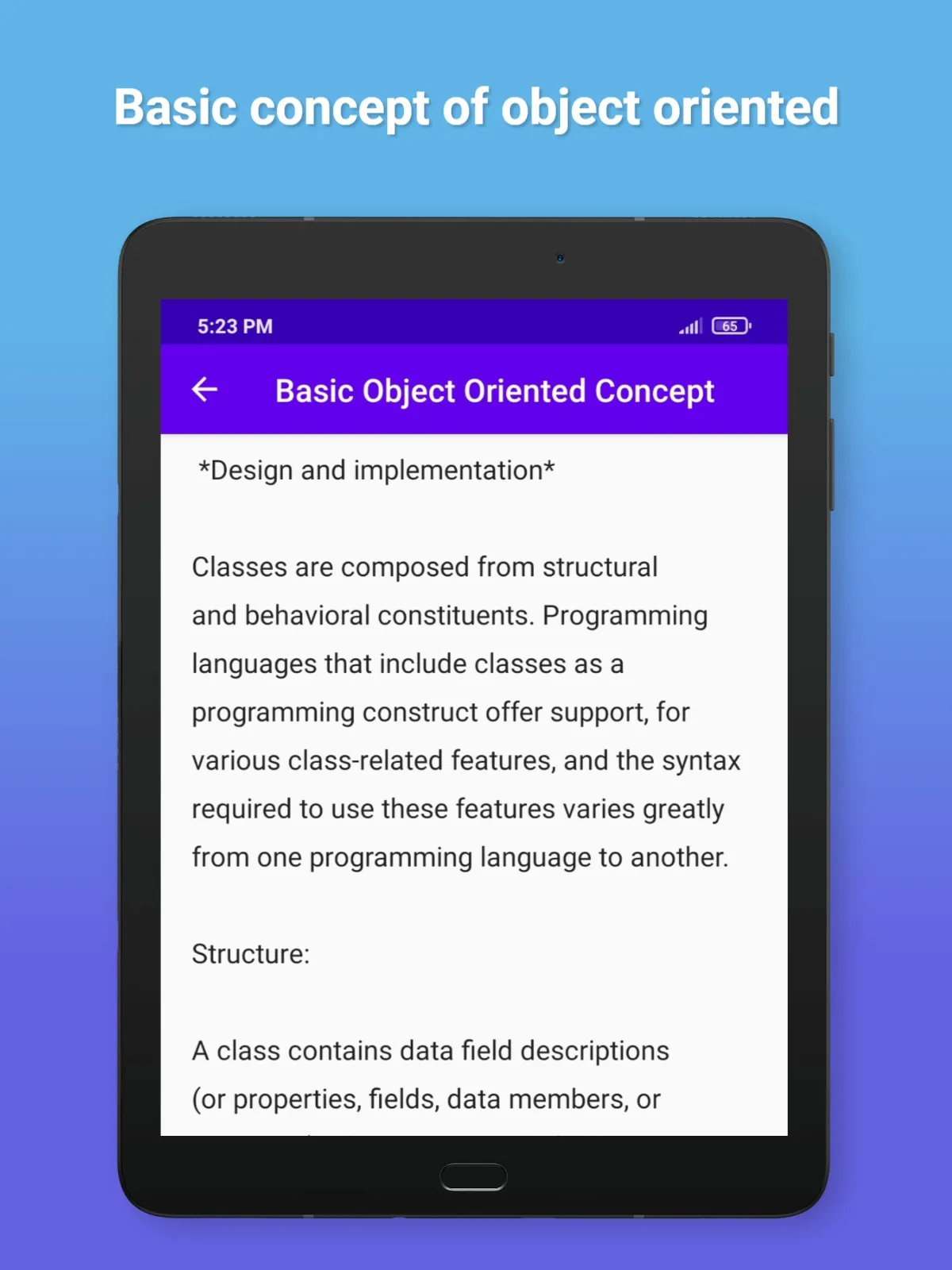 Basic Object Oriented Concept | Indus Appstore | Screenshot