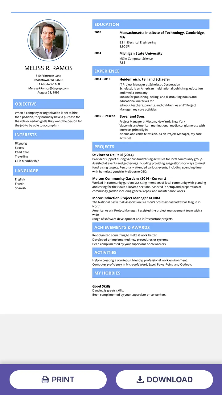 Professional Resume Builder | Indus Appstore | Screenshot