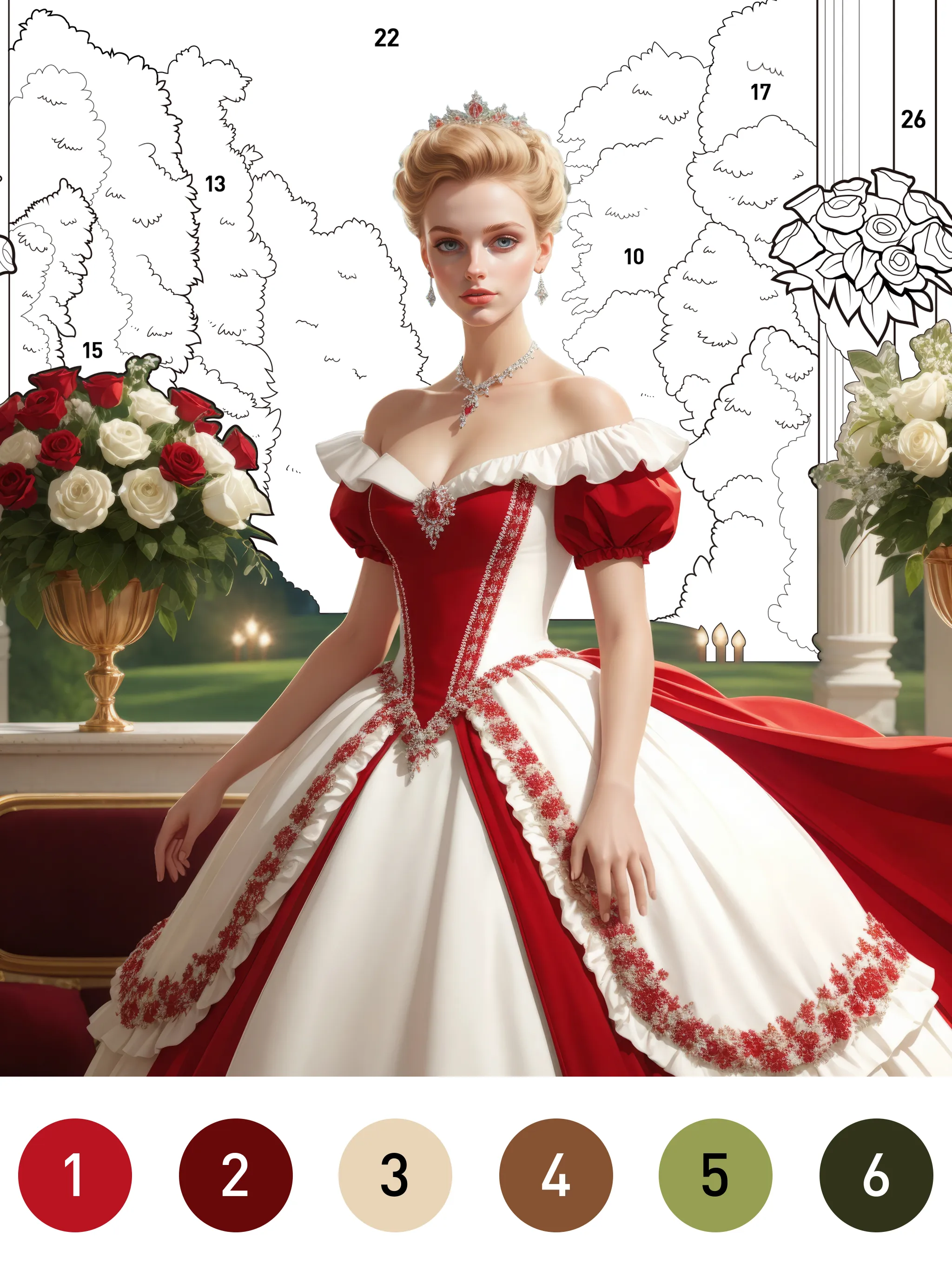Gown Color by Number Book | Indus Appstore | Screenshot