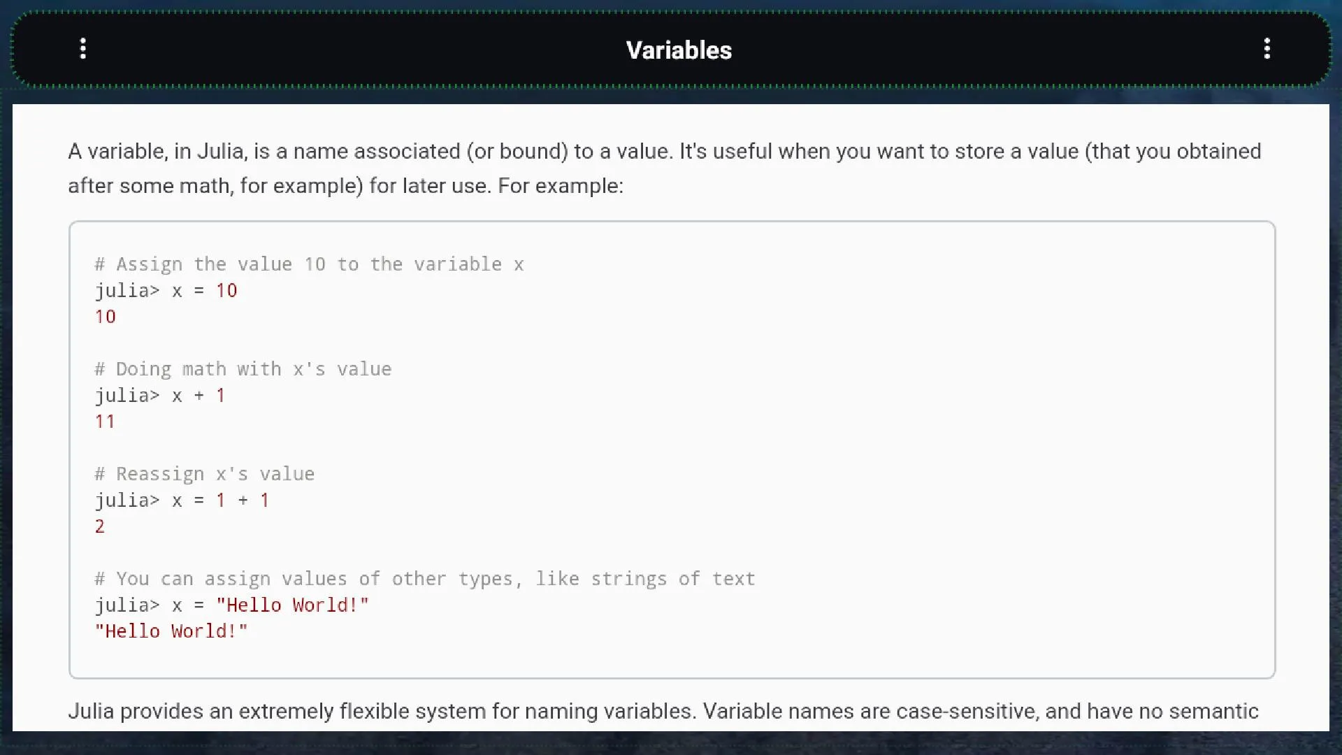 Julia Programming Language | Indus Appstore | Screenshot