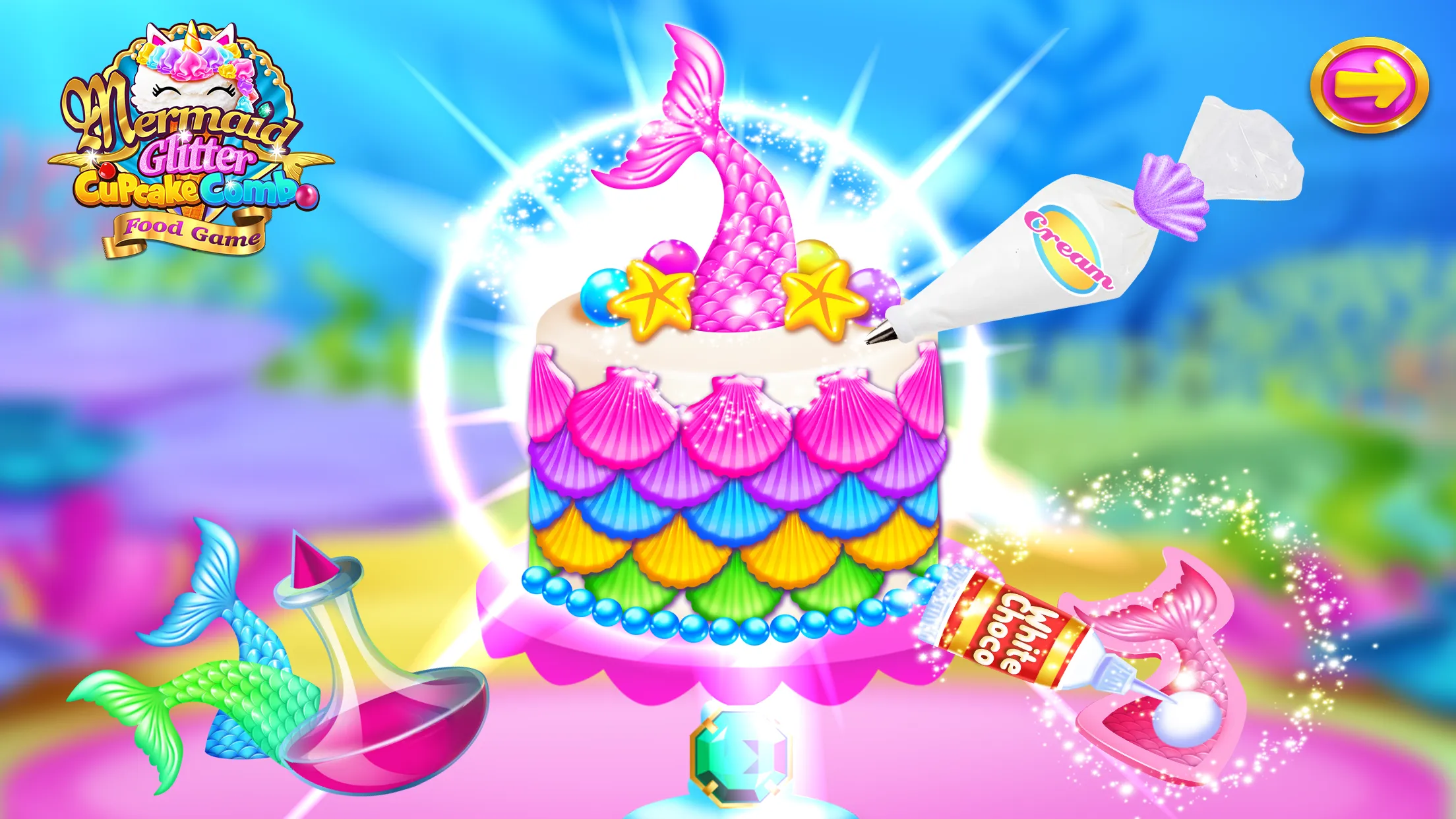 Mermaid Glitter Cupcake Chef | Indus Appstore | Screenshot