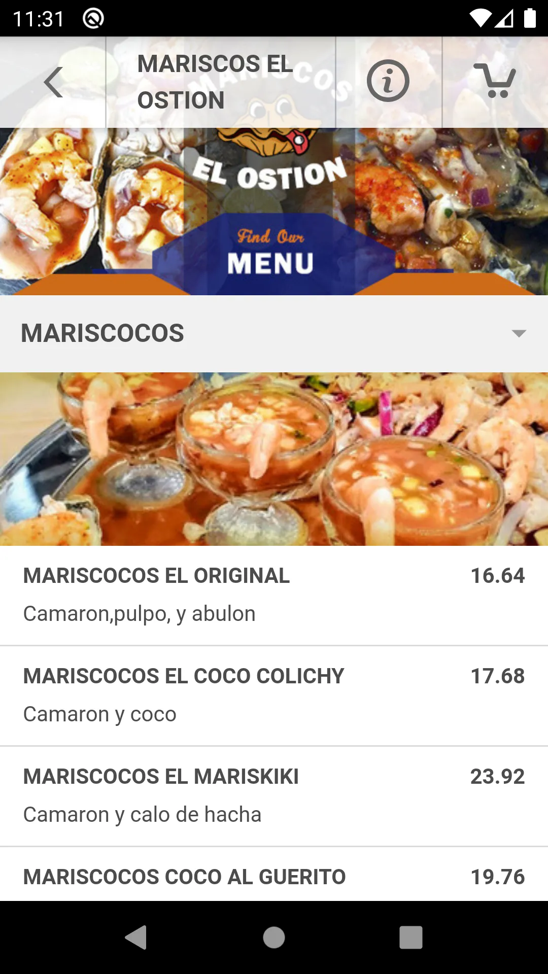 Mariscos el Ostion Pomona | Indus Appstore | Screenshot