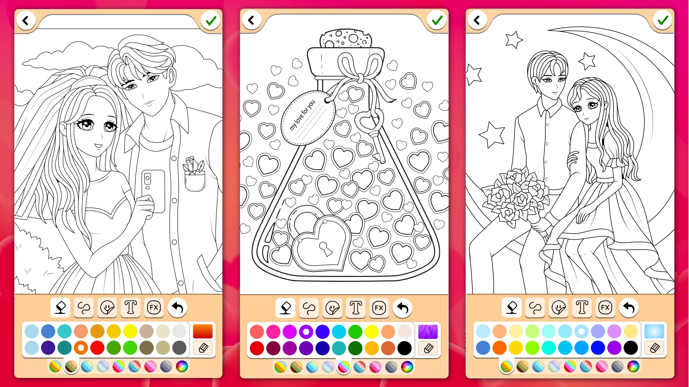 Valentines love coloring book | Indus Appstore | Screenshot
