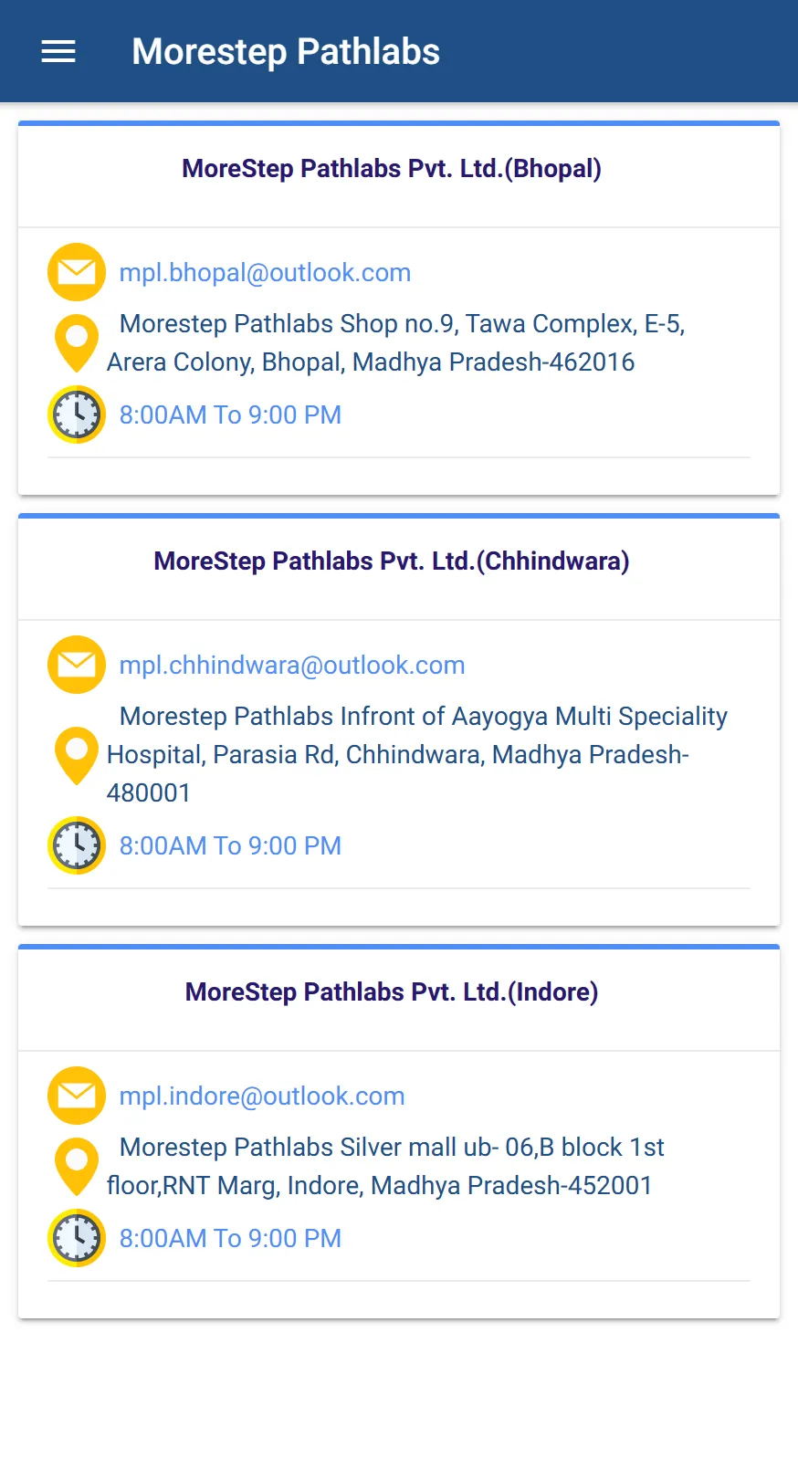 Morestep Pathlabs | Indus Appstore | Screenshot