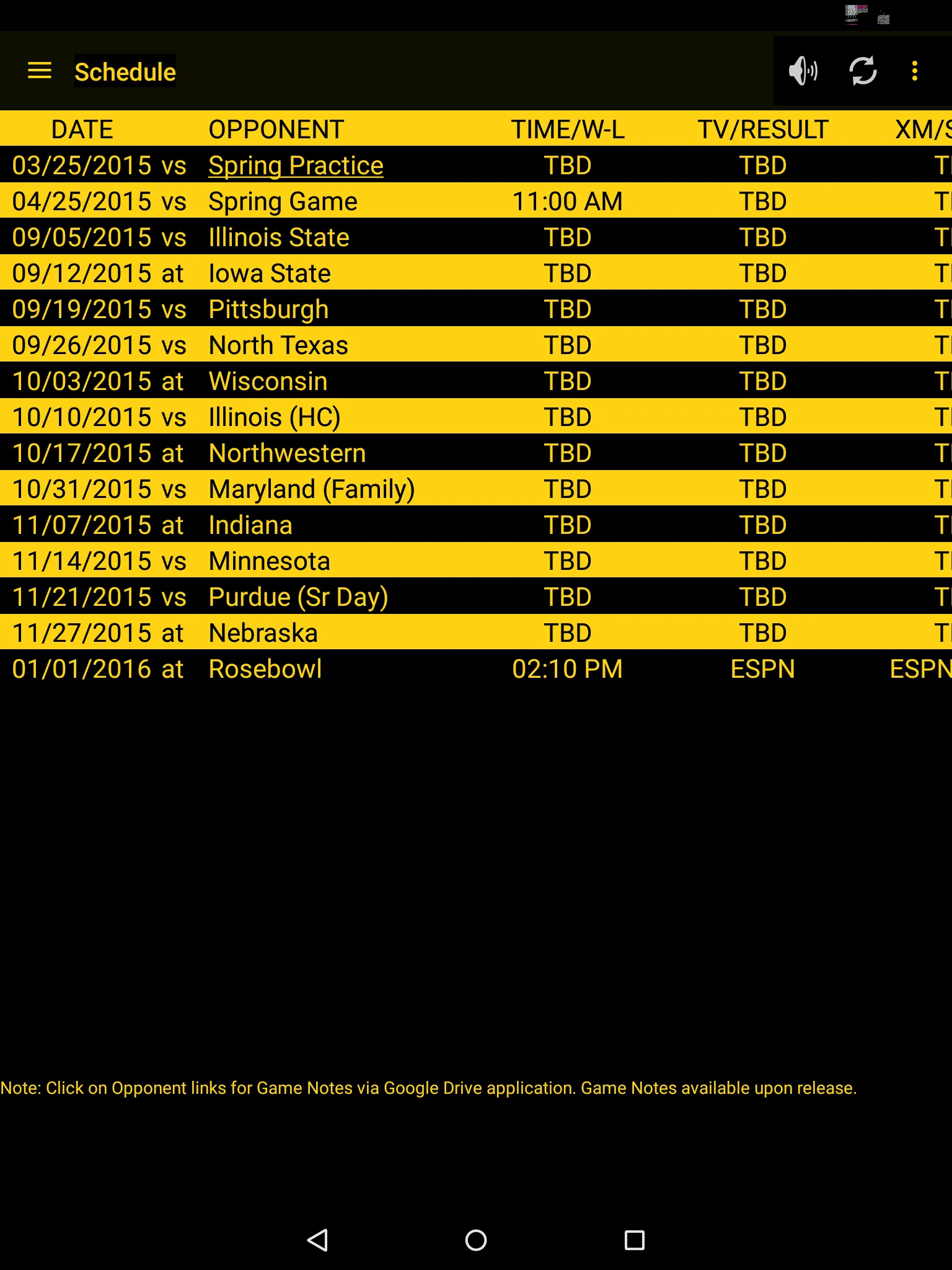 Hawkeye Football Schedule | Indus Appstore | Screenshot