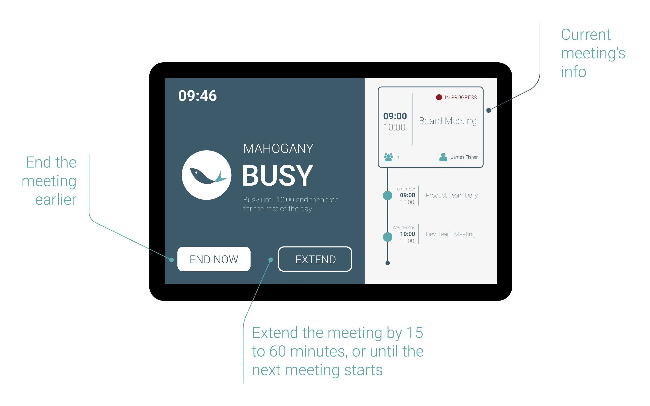 Fishbowl Meeting Room Display | Indus Appstore | Screenshot