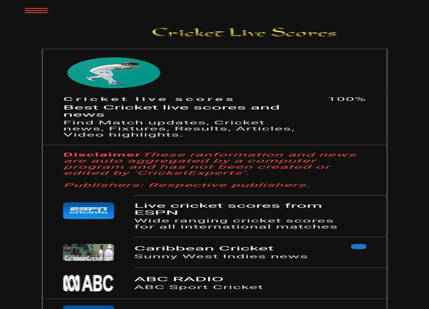 Cricket Live scores 365 24/7 | Indus Appstore | Screenshot