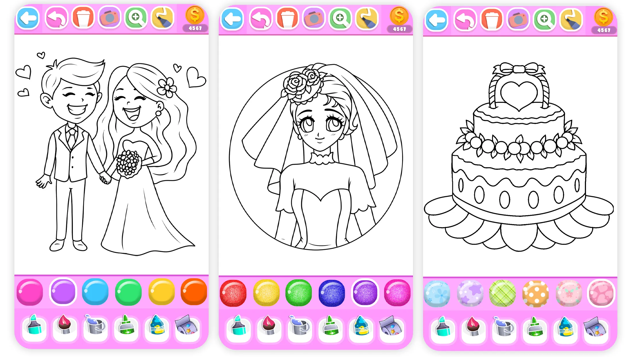 Princess Wedding Coloring Game | Indus Appstore | Screenshot