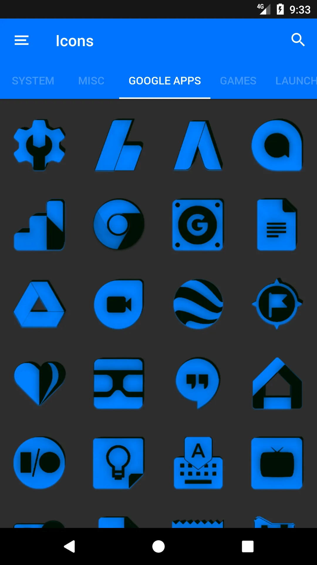 Blue and Black Icon Pack | Indus Appstore | Screenshot