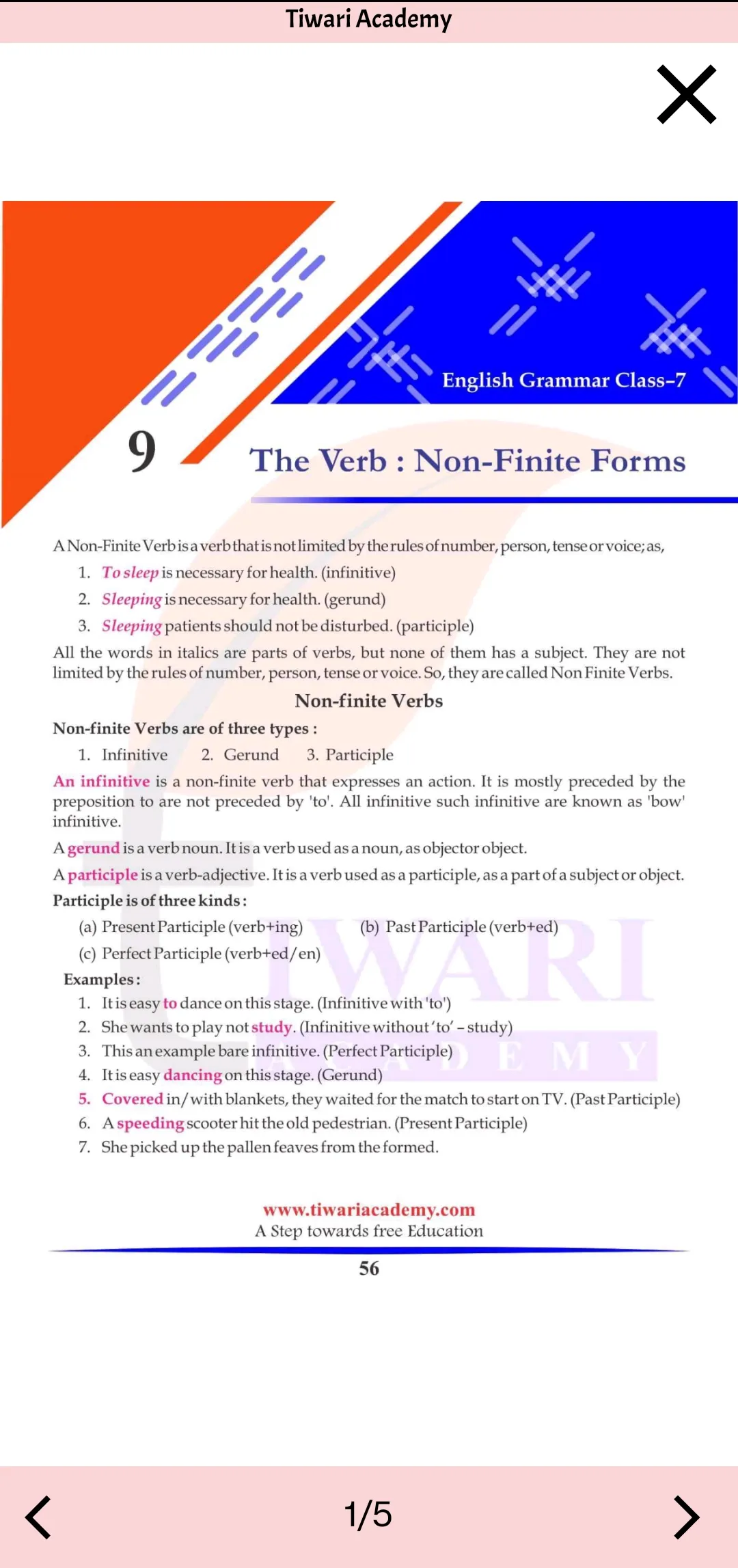 Class 7 English Grammar Book | Indus Appstore | Screenshot