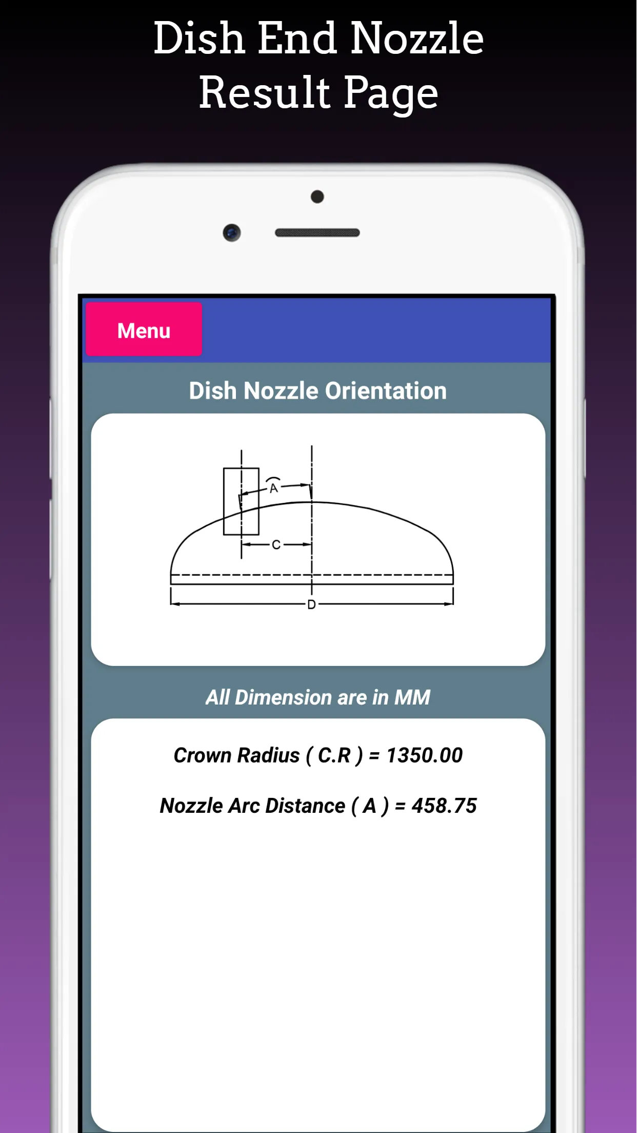 Nozzle Orientation Calculator | Indus Appstore | Screenshot