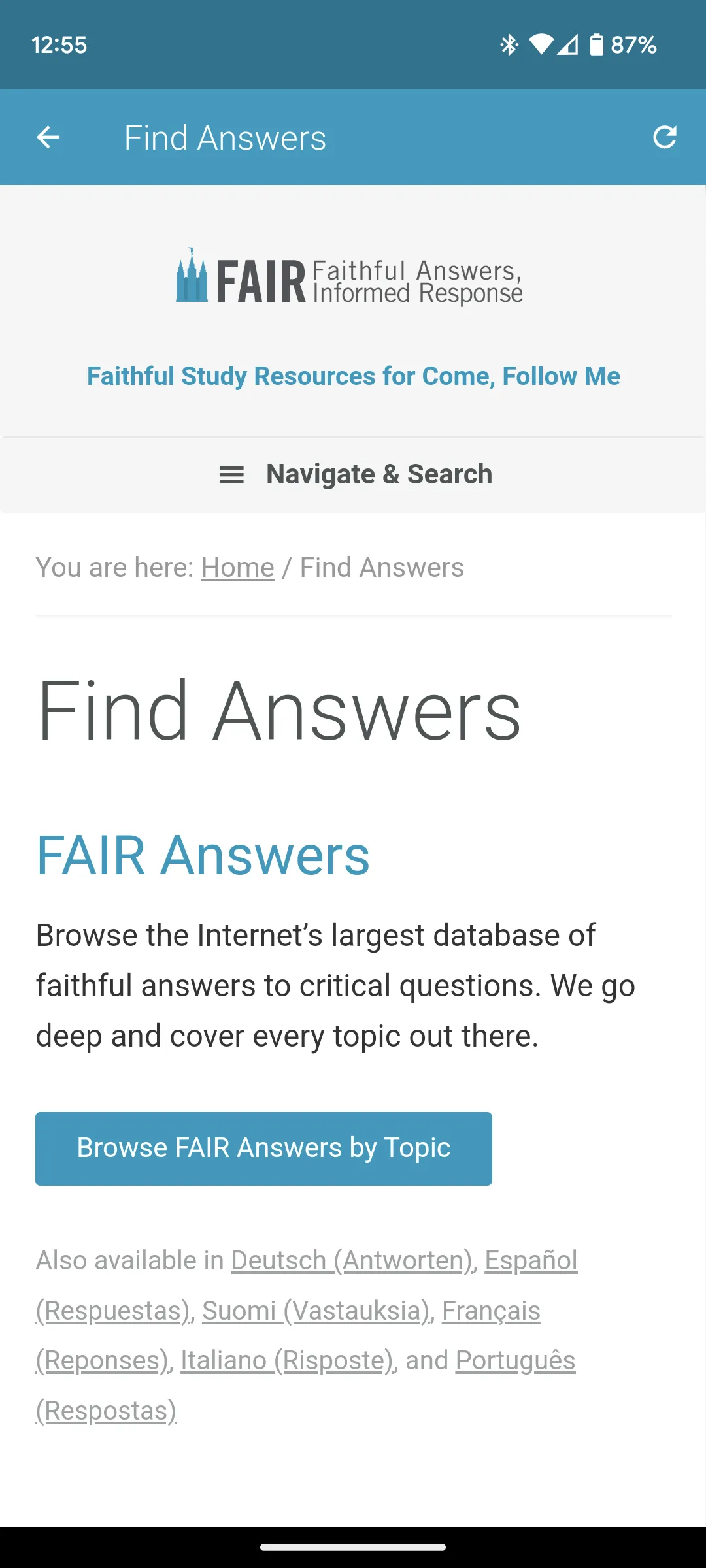 Faithful Answers | Indus Appstore | Screenshot