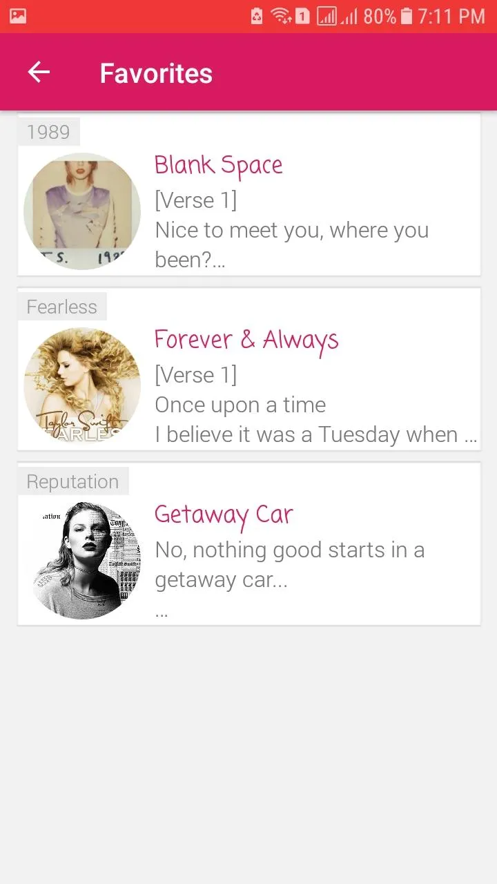 Tay Swift Lyrics Offline | Indus Appstore | Screenshot