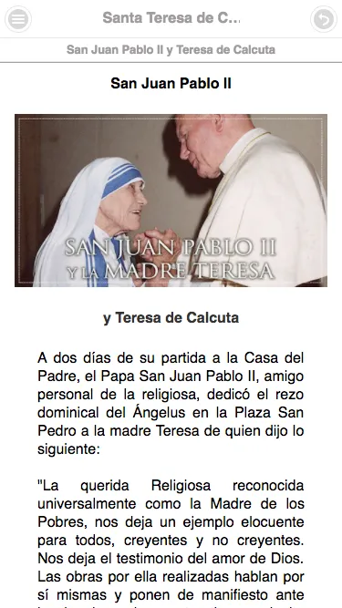 Santa Teresa de Calcuta | Indus Appstore | Screenshot