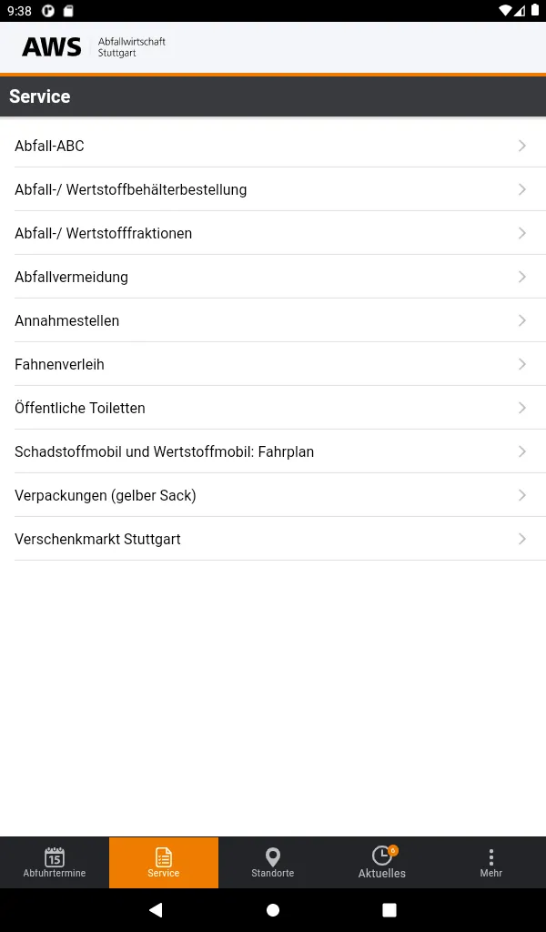 Abfallwirtschaft Stuttgart | Indus Appstore | Screenshot