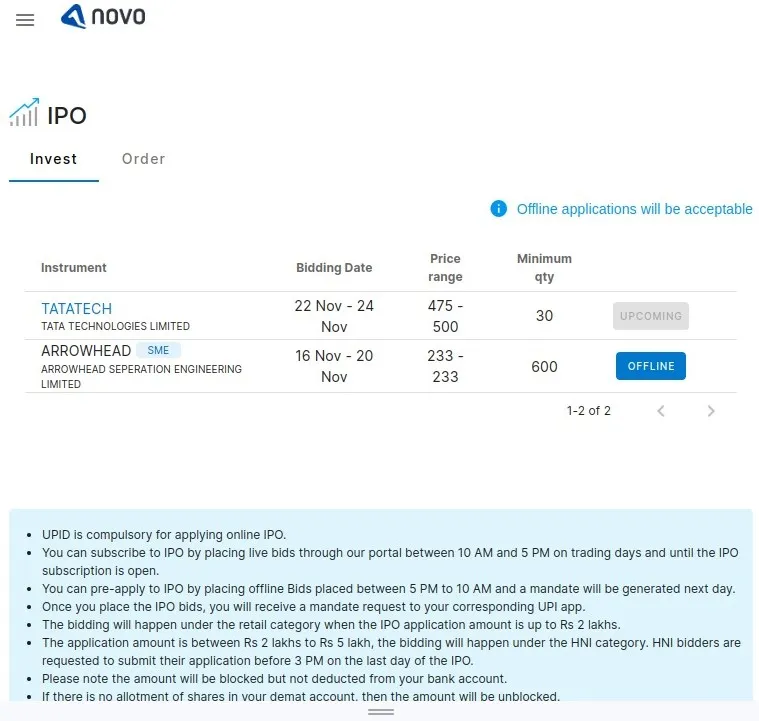 NOVO - MF, IPO, G-Sec, SGB | Indus Appstore | Screenshot