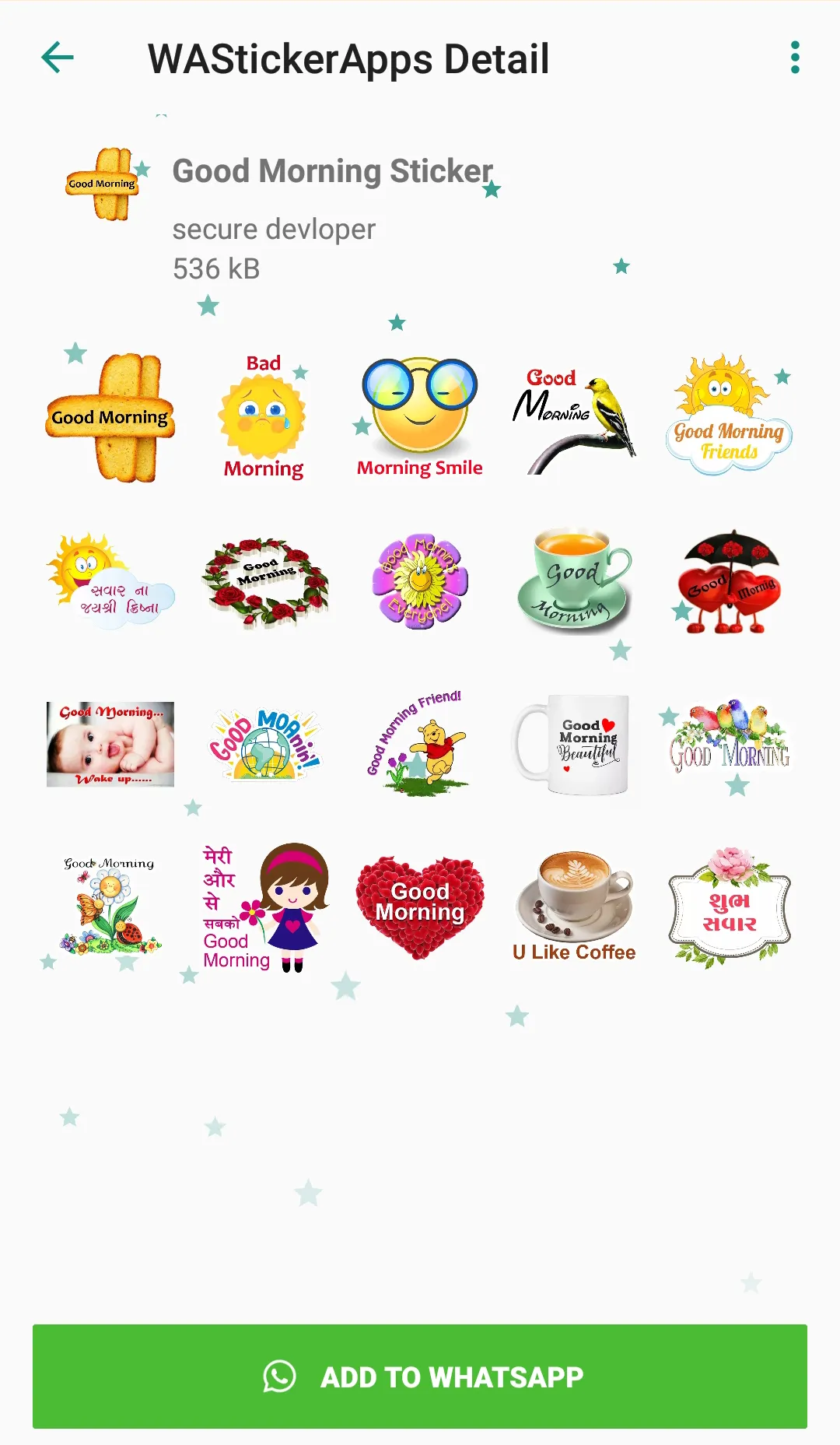 Good Morning Stickers | Indus Appstore | Screenshot