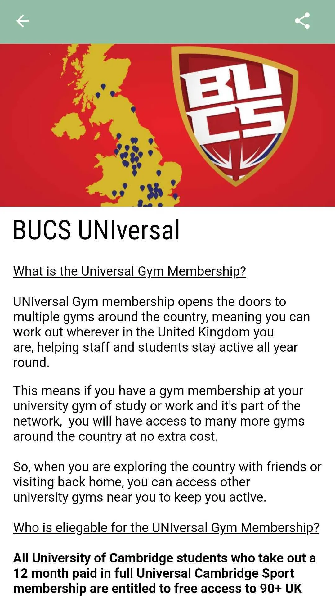 University of Cambridge Sport | Indus Appstore | Screenshot