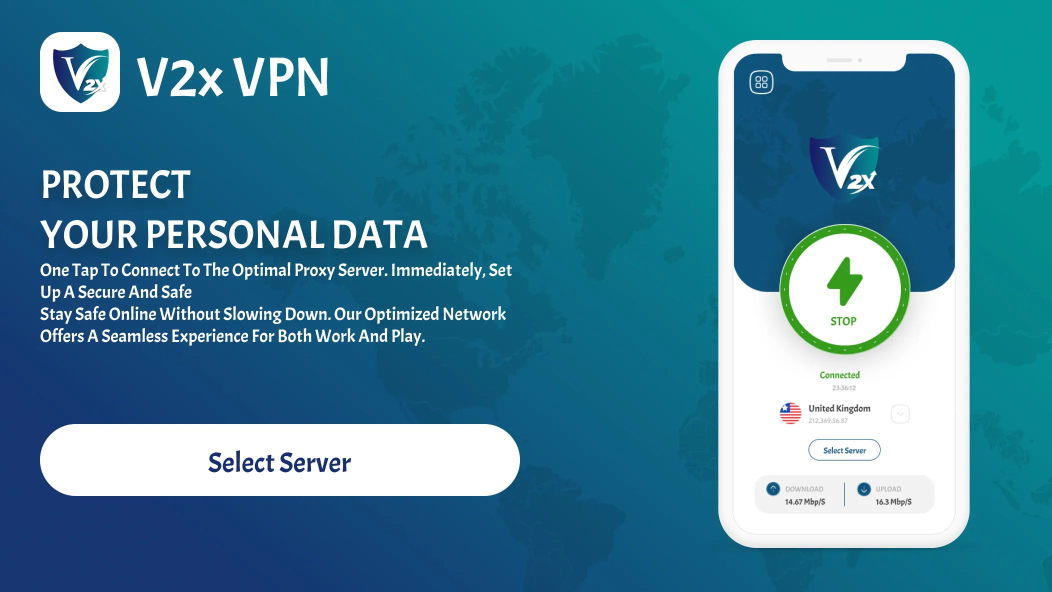 V2xVPN: Fast & Secure VPN | Indus Appstore | Screenshot