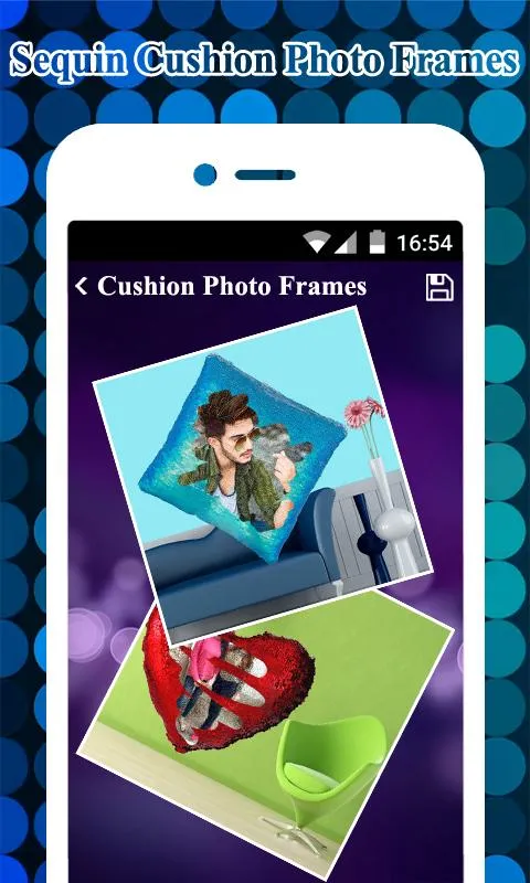 Sequin Magic Cushion Photo Fra | Indus Appstore | Screenshot