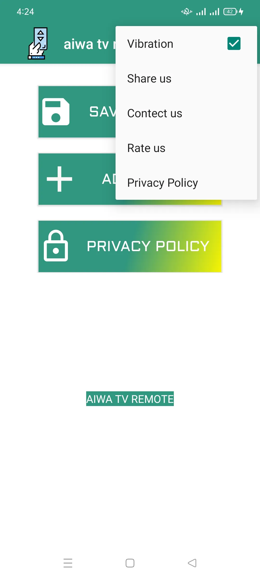 aiwa tv remote | Indus Appstore | Screenshot