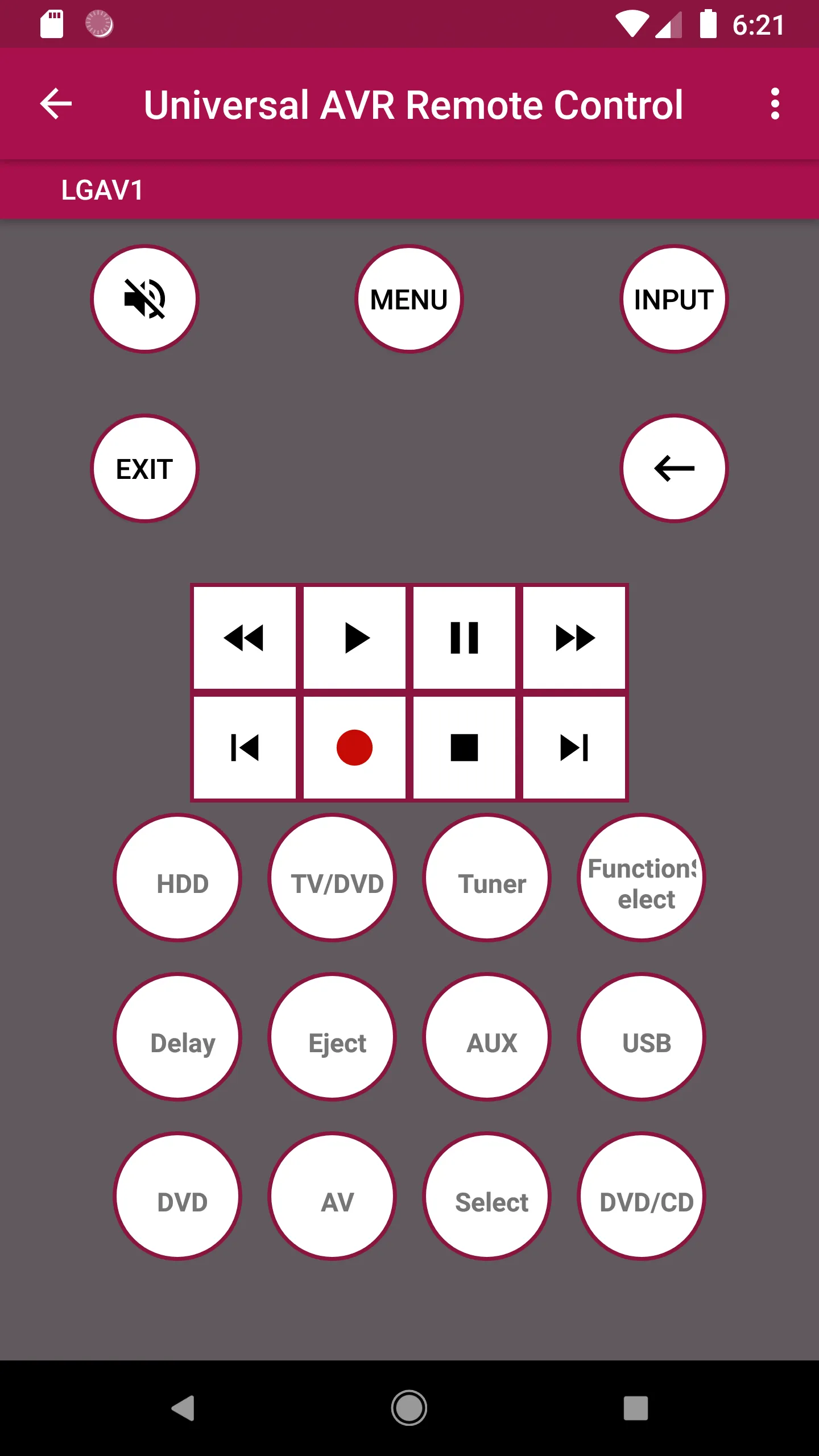 Universal AVR Remote Control | Indus Appstore | Screenshot