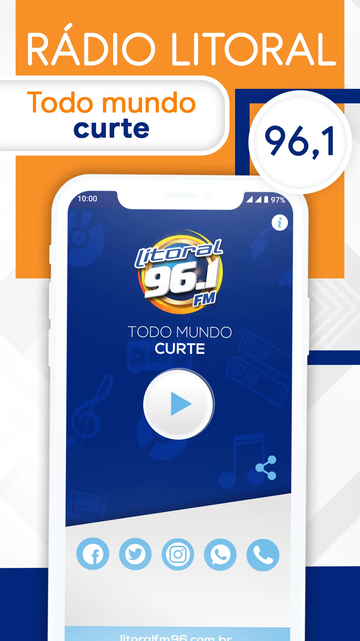 Rádio Litoral 96.1 FM | Indus Appstore | Screenshot