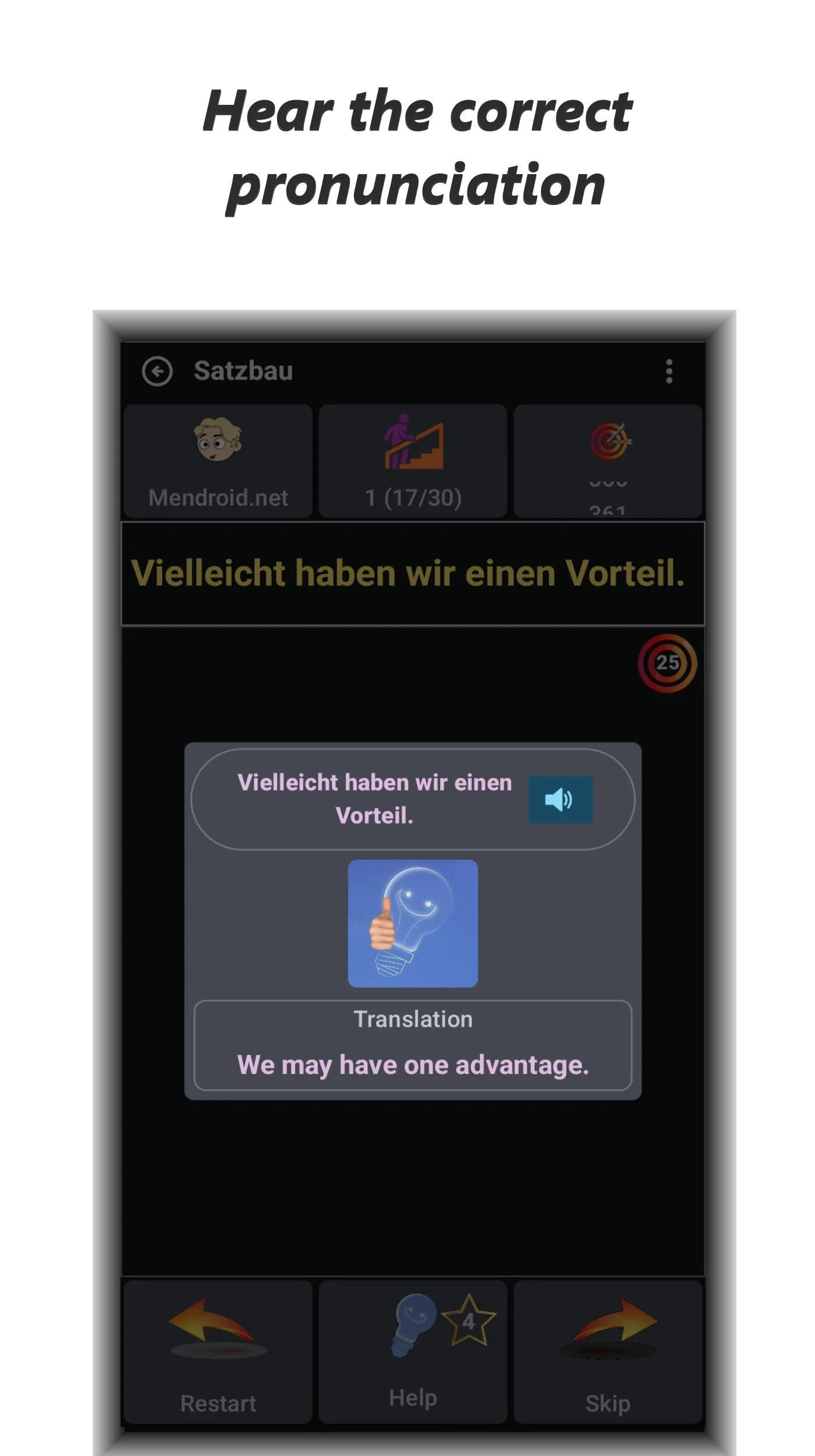 German sentence learn: Satzbau | Indus Appstore | Screenshot