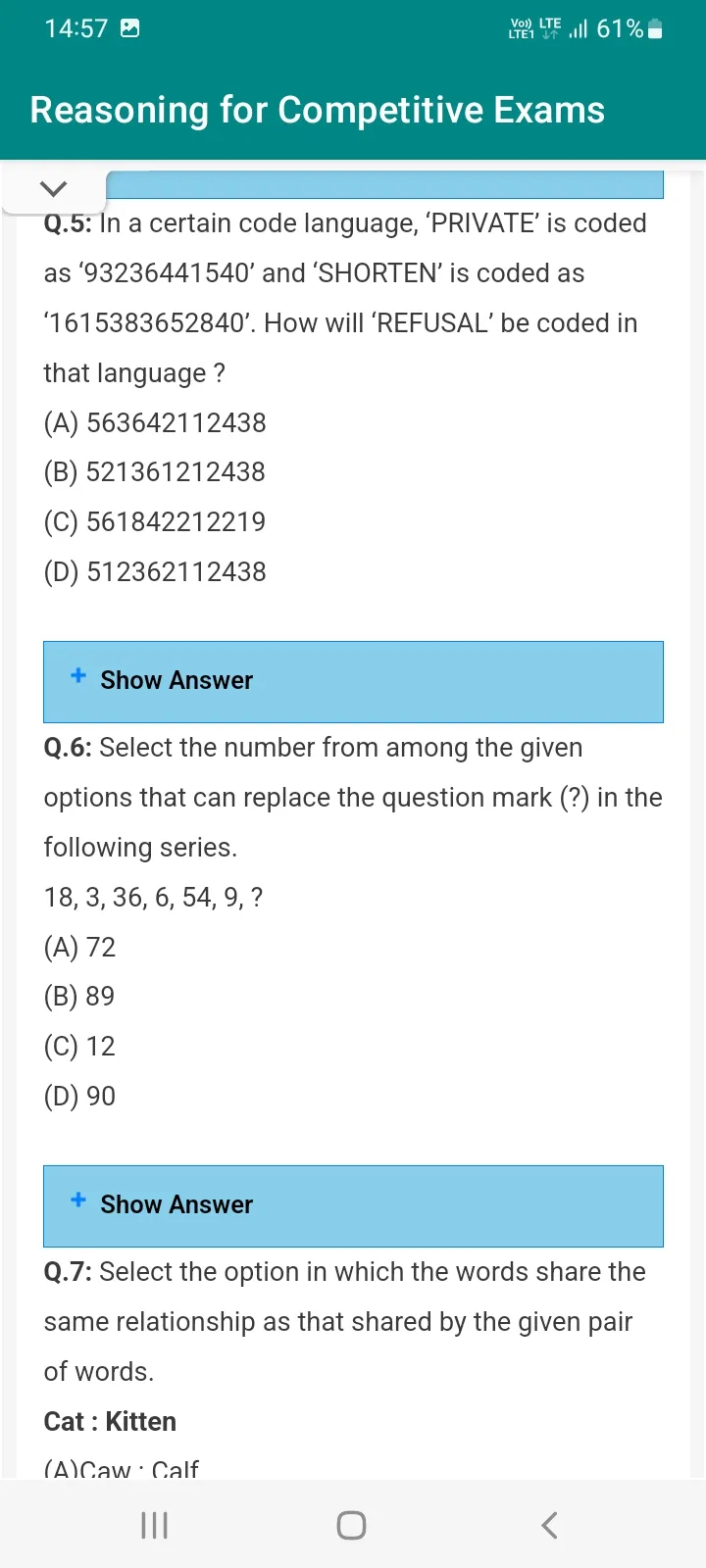 Reasoning for Competitive Exam | Indus Appstore | Screenshot