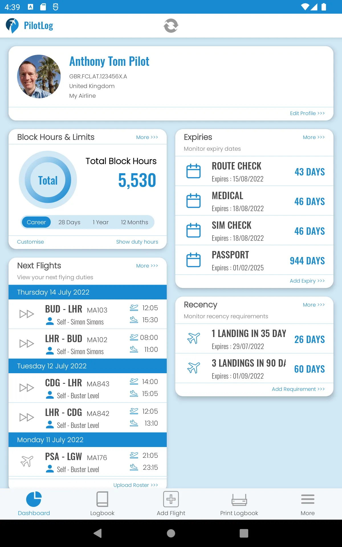 PilotLog | Indus Appstore | Screenshot