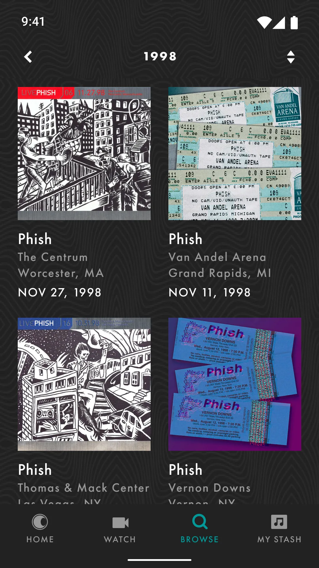 LivePhish | Indus Appstore | Screenshot