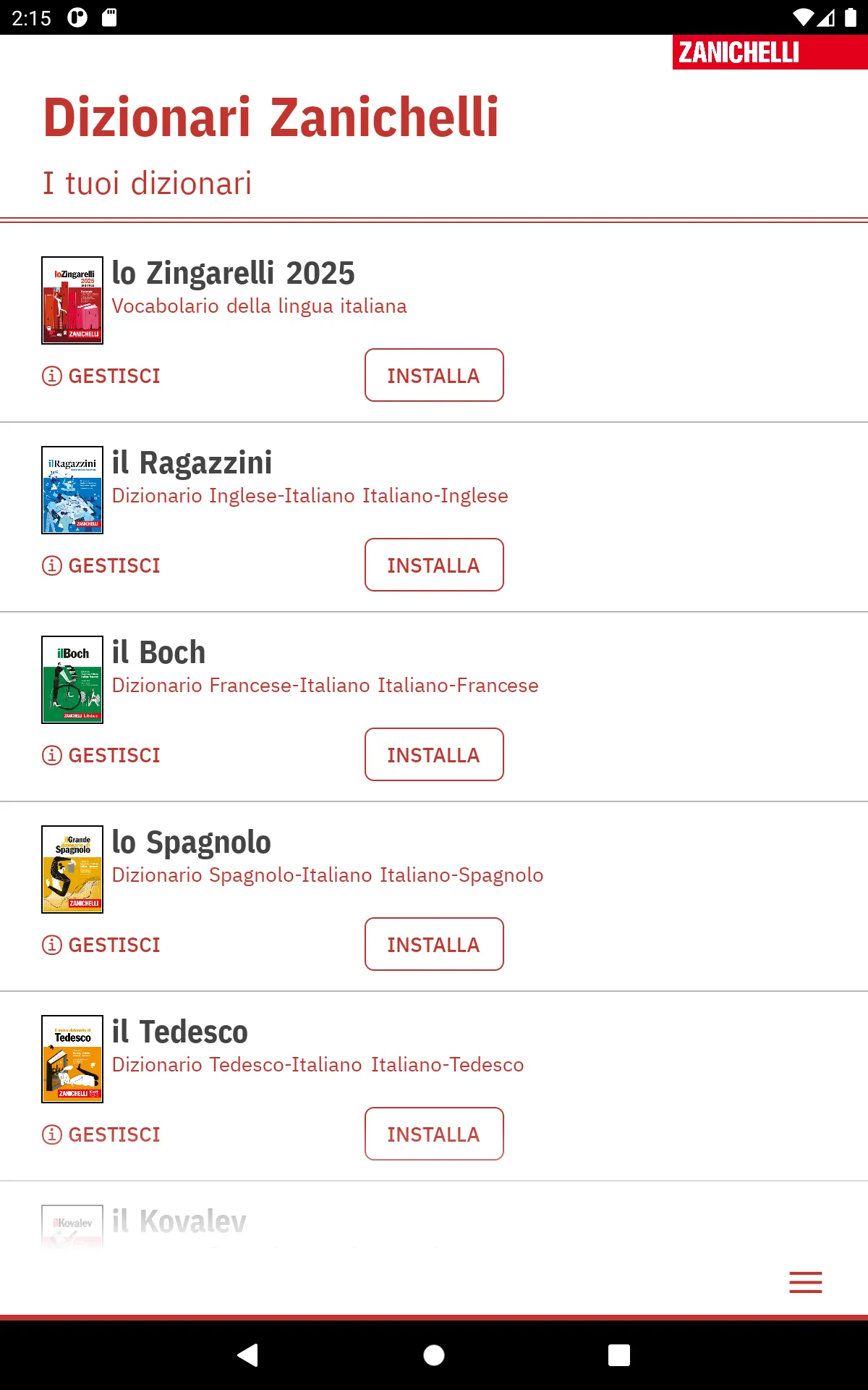 Dizionari ZANICHELLI | Indus Appstore | Screenshot