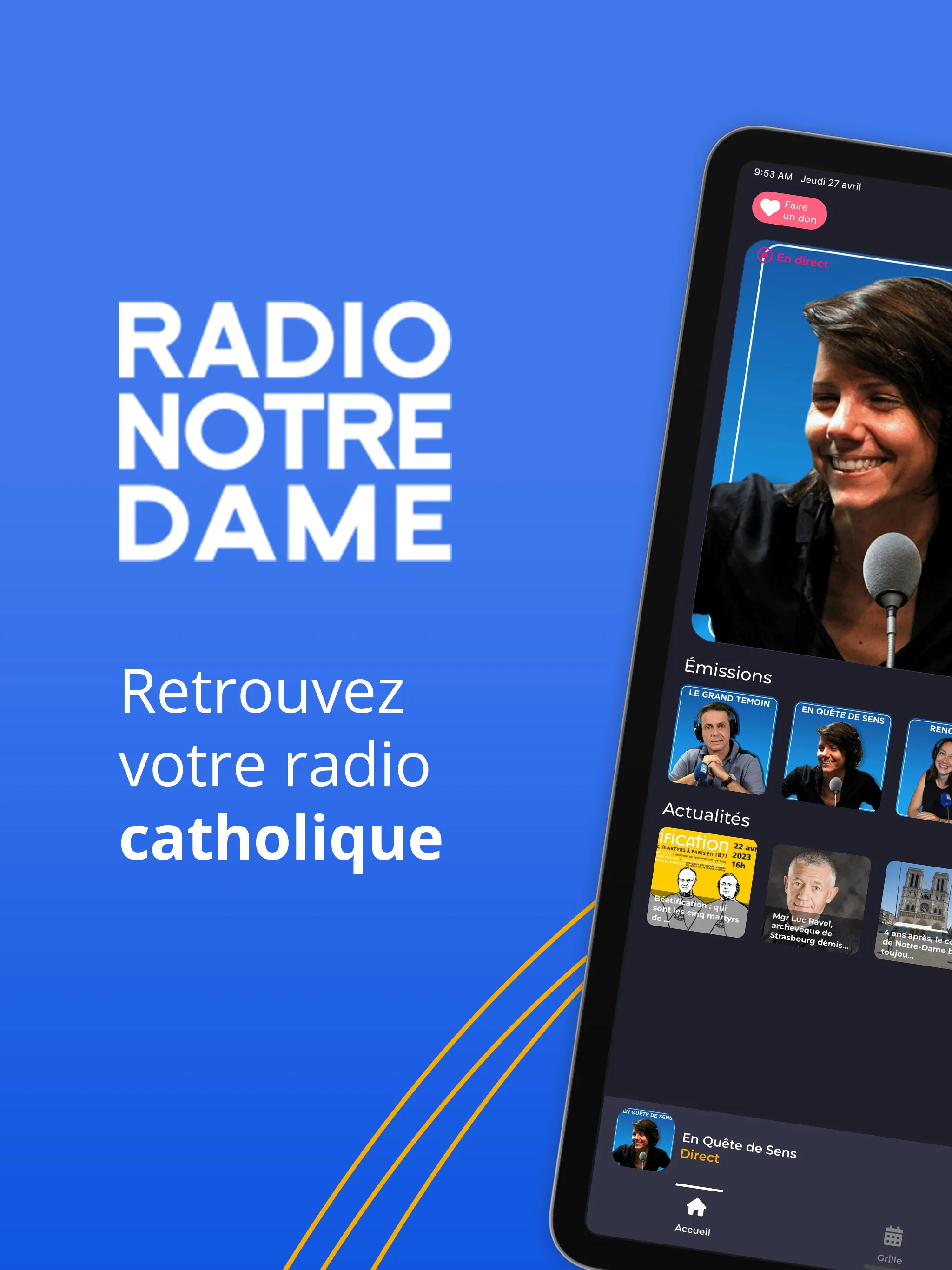 Radio Notre Dame - 100.7 FM | Indus Appstore | Screenshot