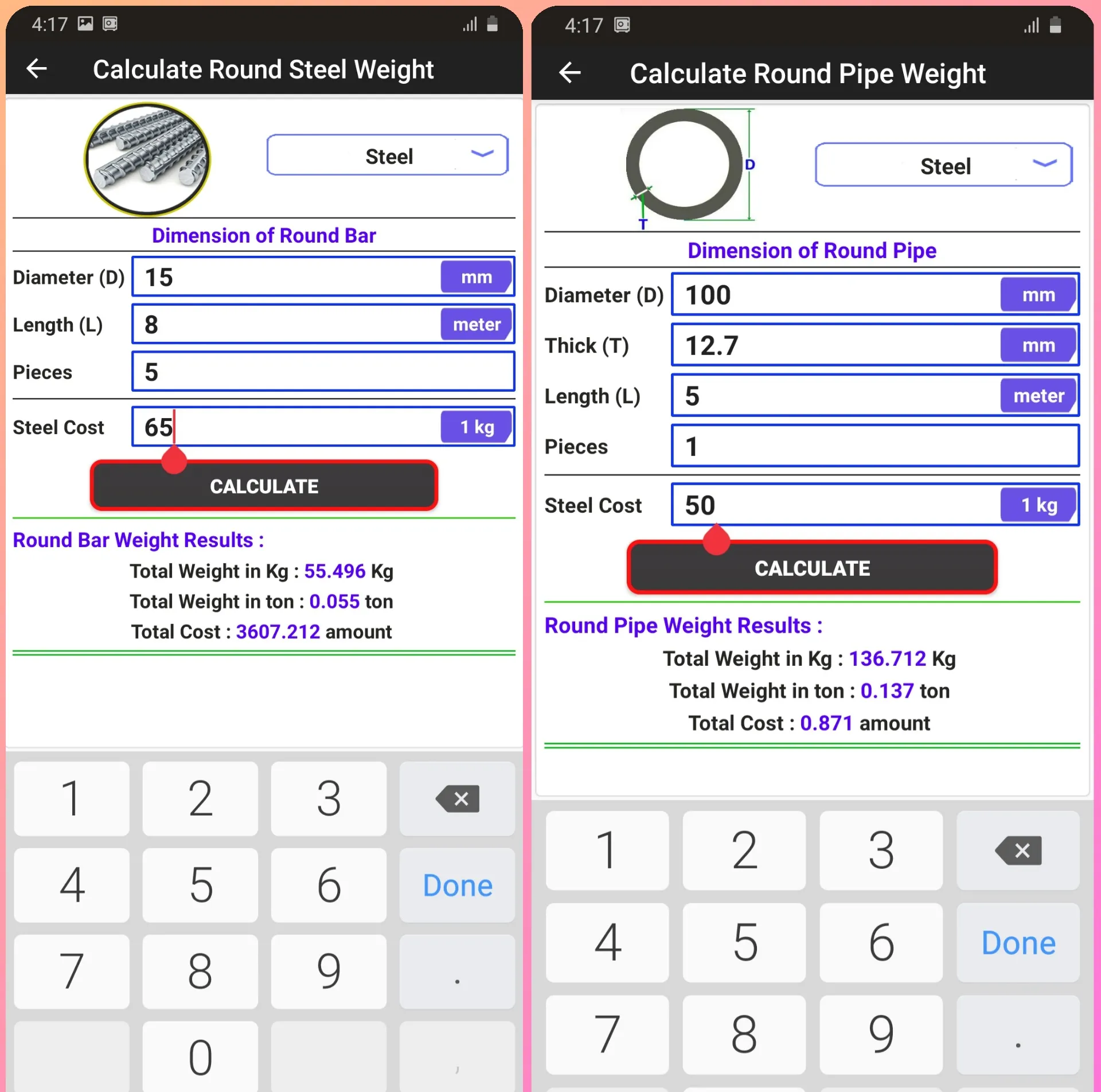 Construction Calculator (Concr | Indus Appstore | Screenshot