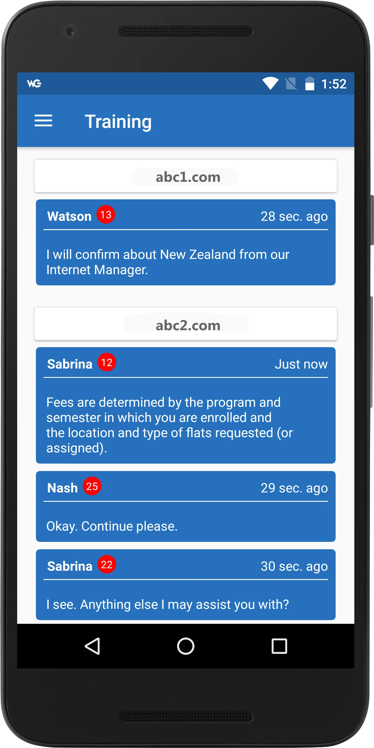 WG Live Chat Software | Indus Appstore | Screenshot