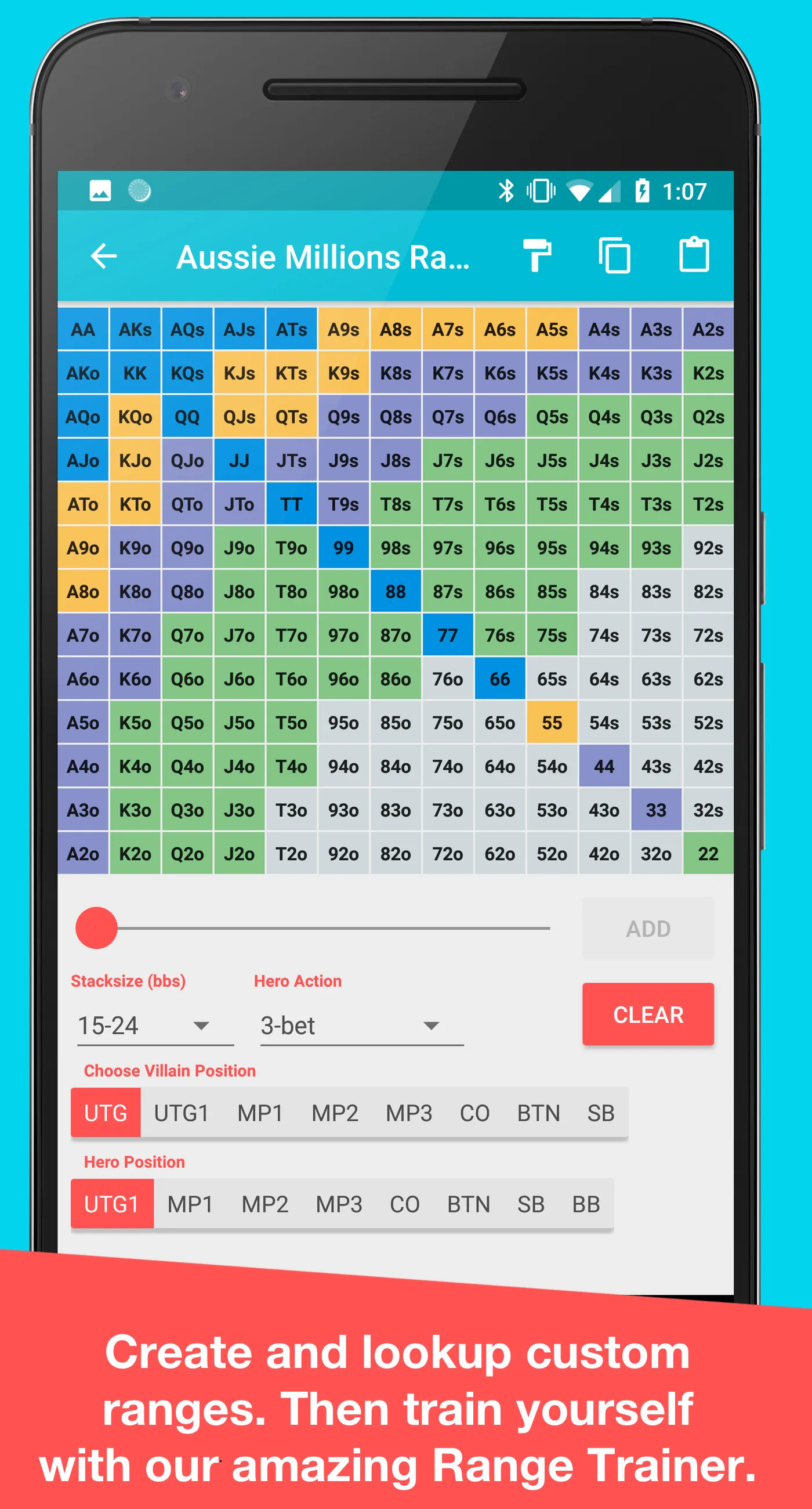 Preflop+ Poker GTO Nash Charts | Indus Appstore | Screenshot