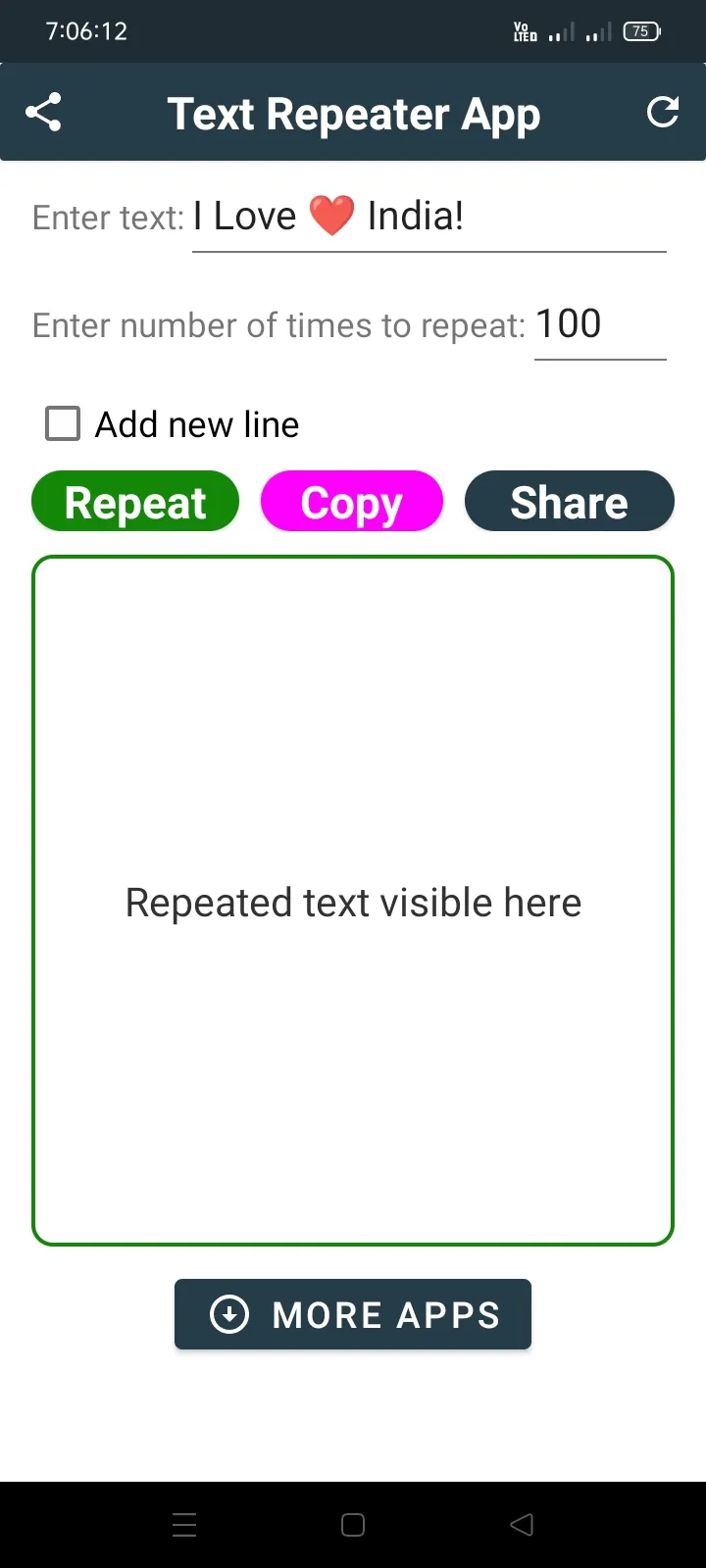 Text Repeater App | Indus Appstore | Screenshot