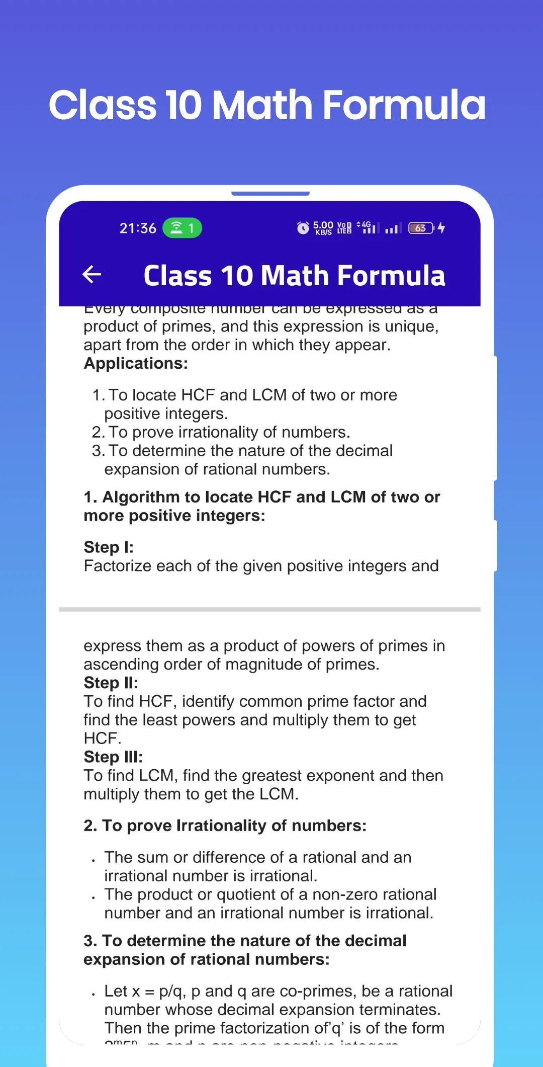 Class 10 Math Formula | Indus Appstore | Screenshot