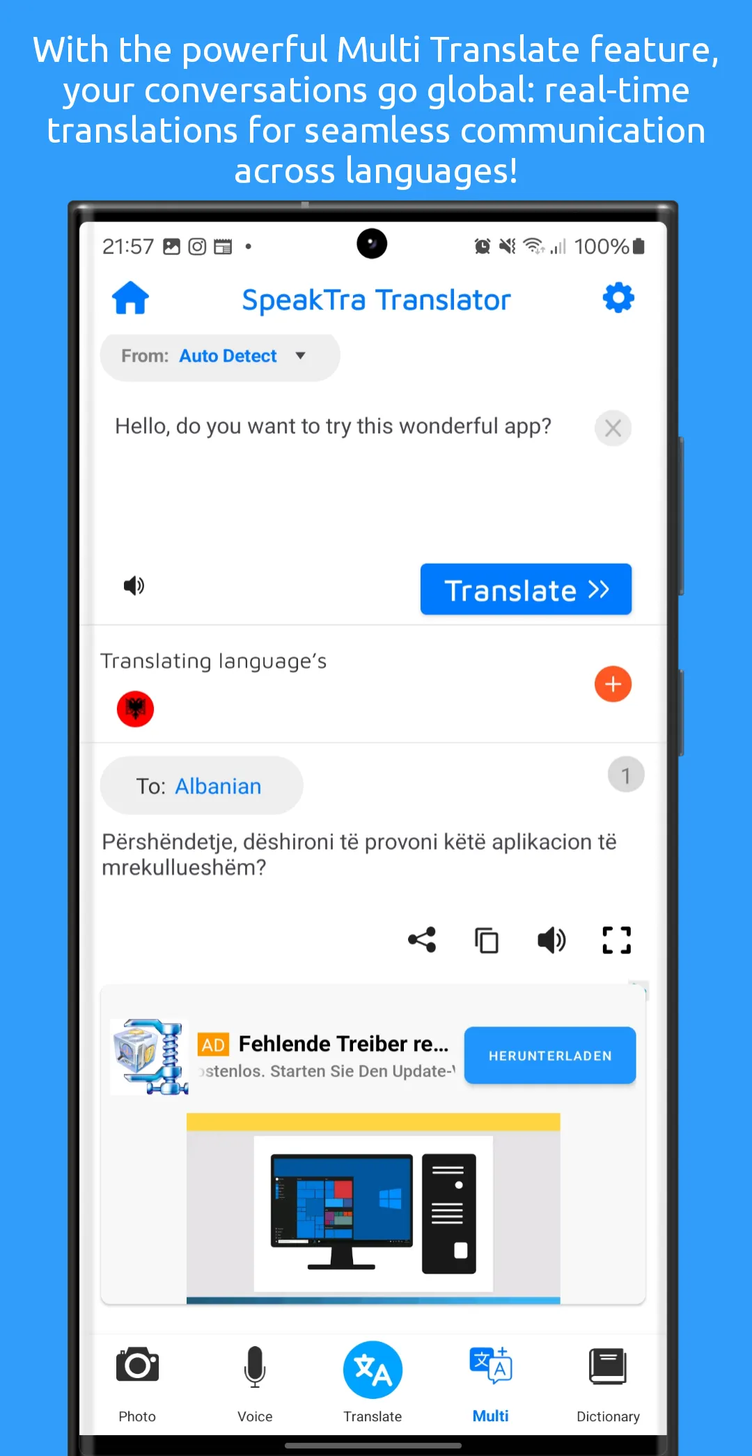 SpeakTra - Universal Translate | Indus Appstore | Screenshot