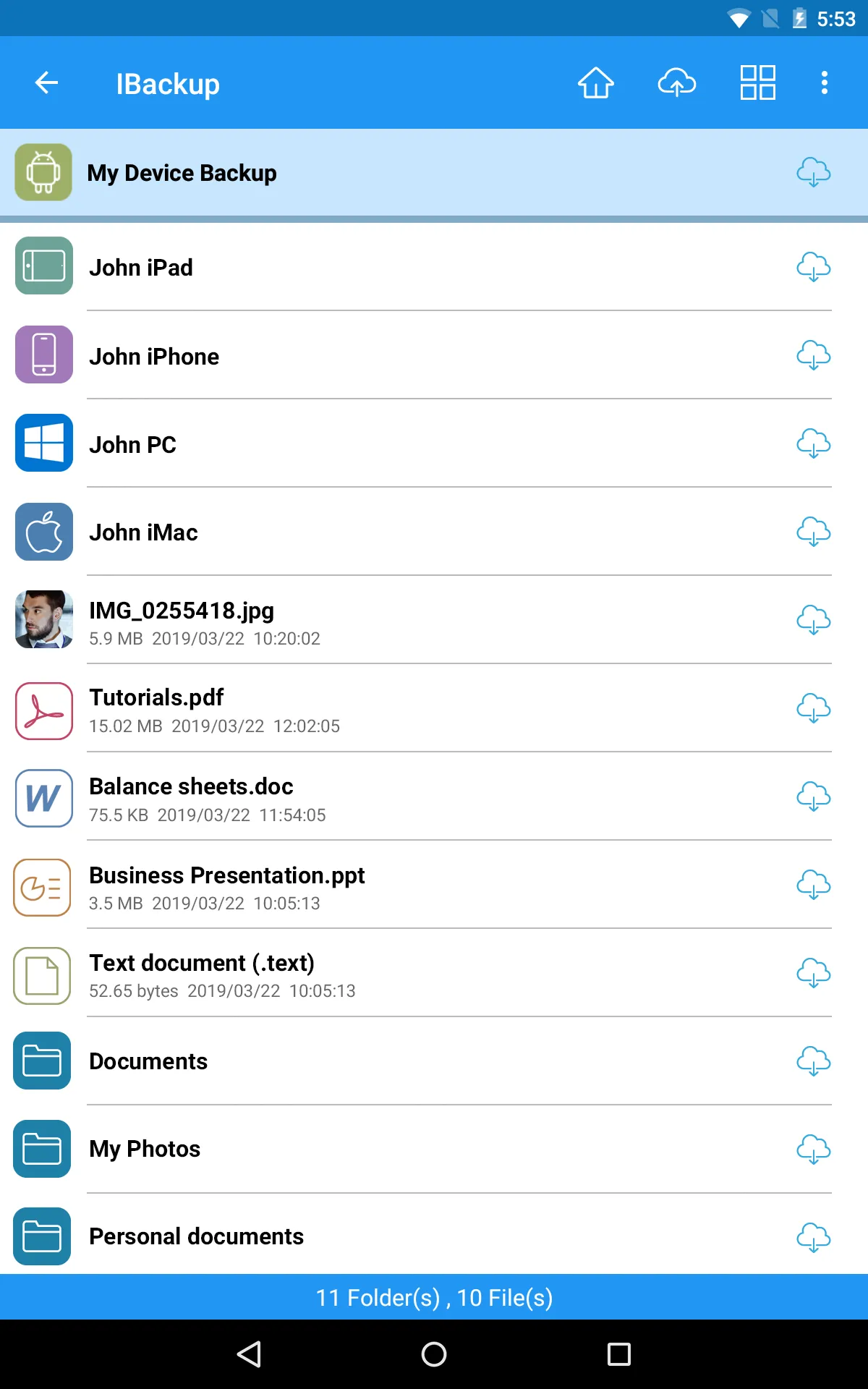 IBackup | Indus Appstore | Screenshot