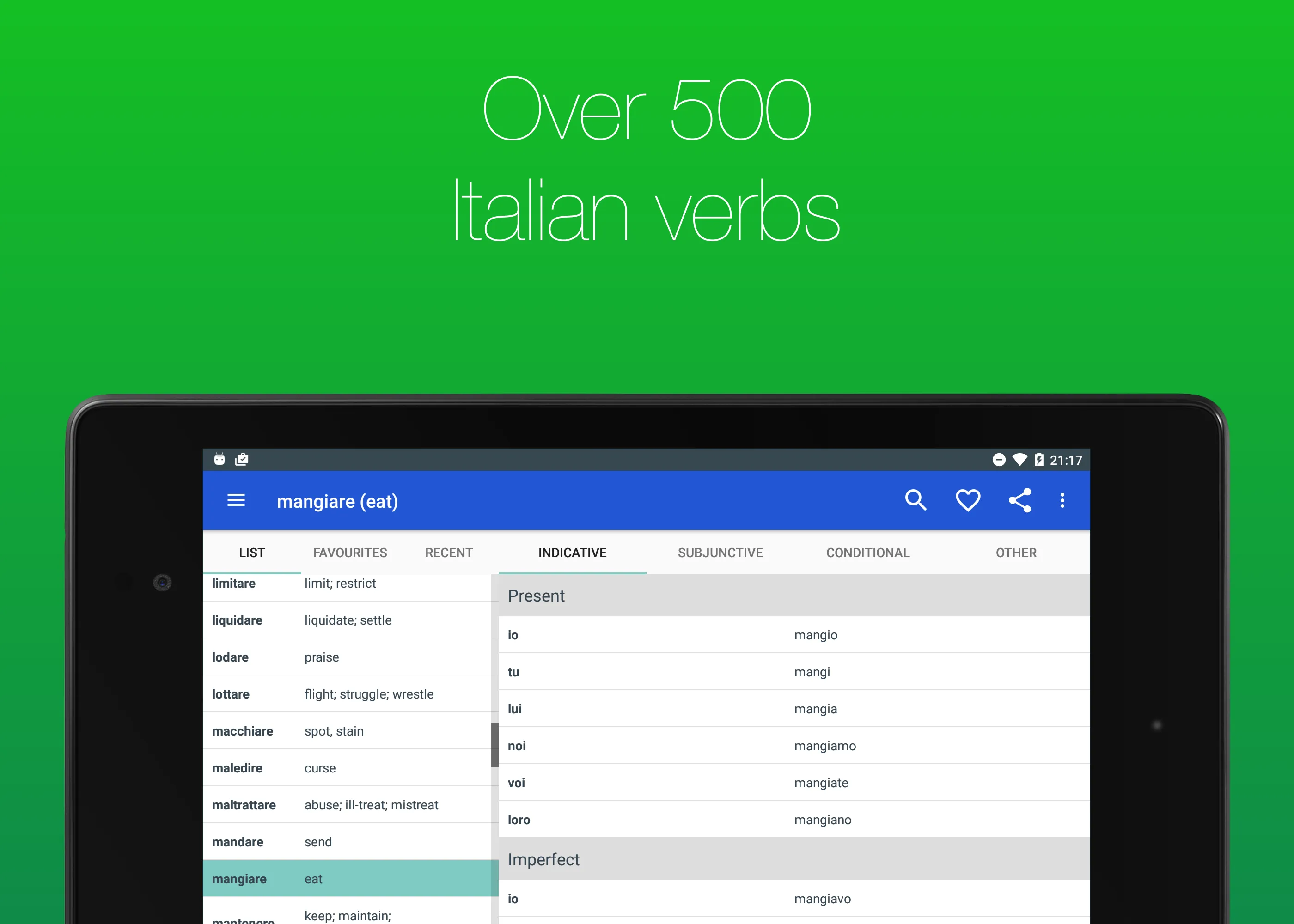 Italian Verb Conjugator | Indus Appstore | Screenshot