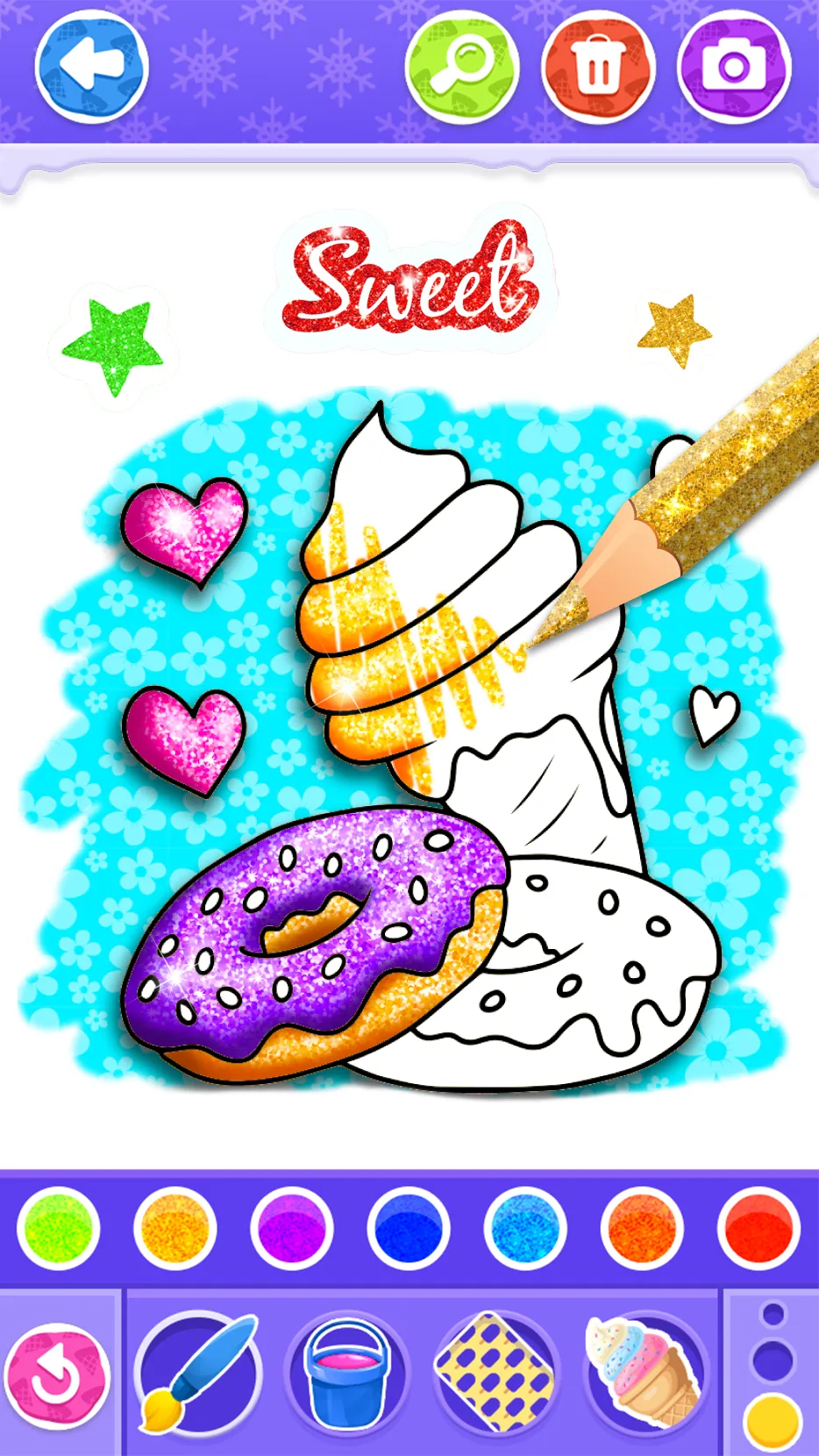 Glitter Ice Cream Coloring | Indus Appstore | Screenshot