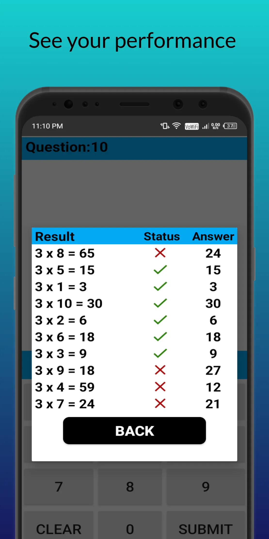 Math app:Multiplication table | Indus Appstore | Screenshot