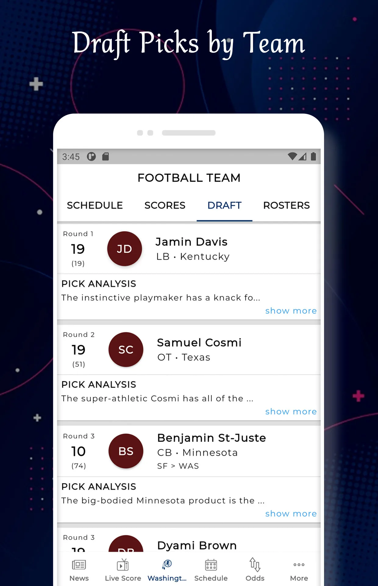 Washington - Football Score | Indus Appstore | Screenshot